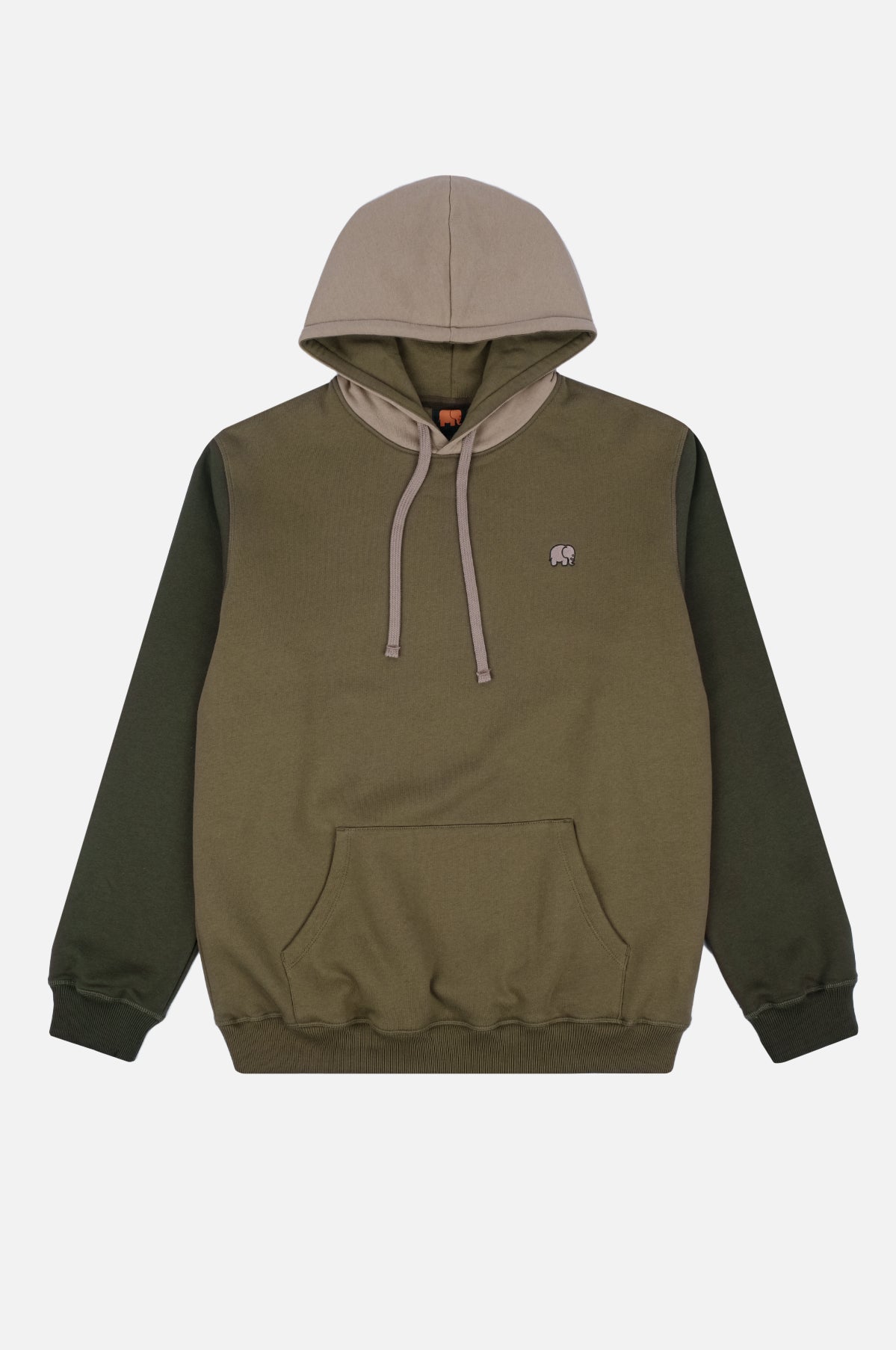 Color Block Hoodie Gothic Olive