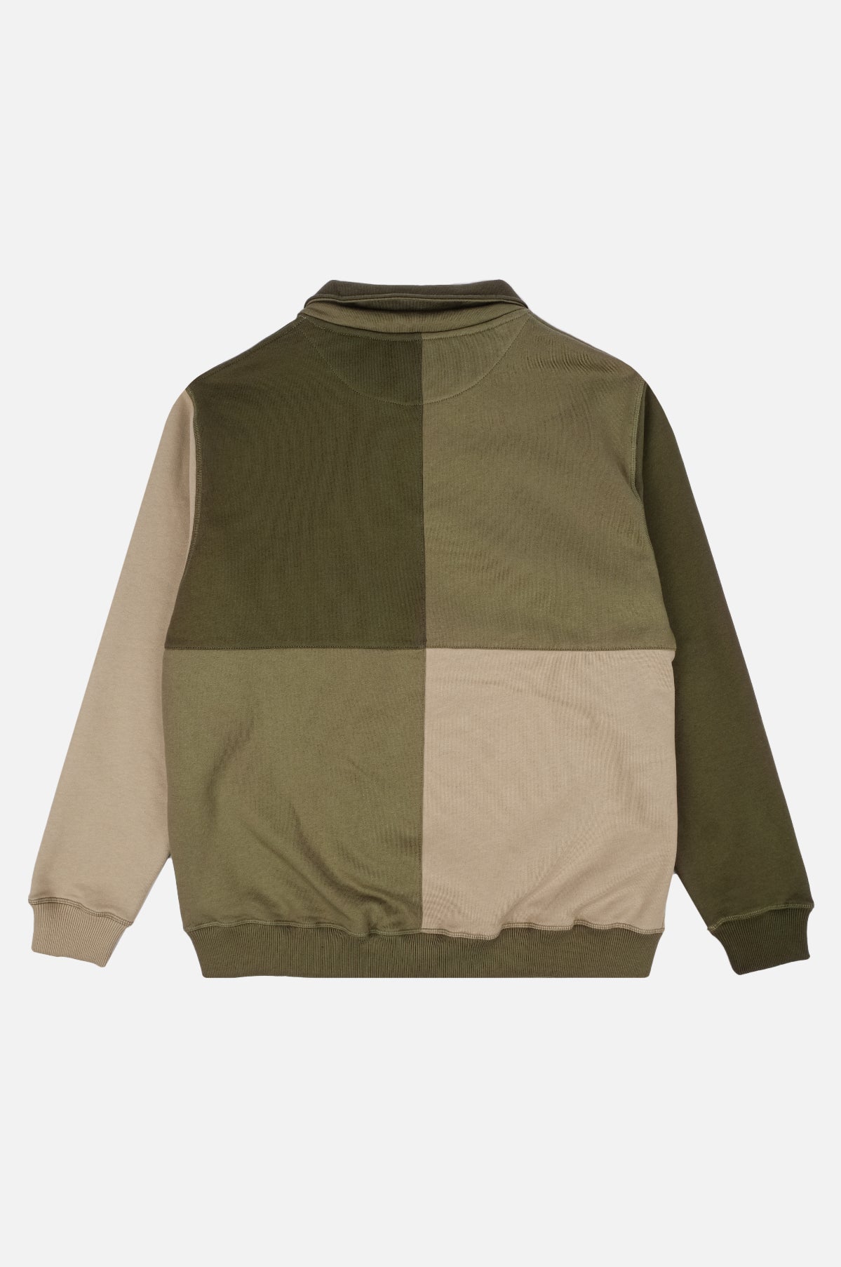 Silhouette de dos du Color Block Half Zip Sweatshirt en Gothic Olive | TP_IMAGE_TYPE=SILHOUETTE_BACK