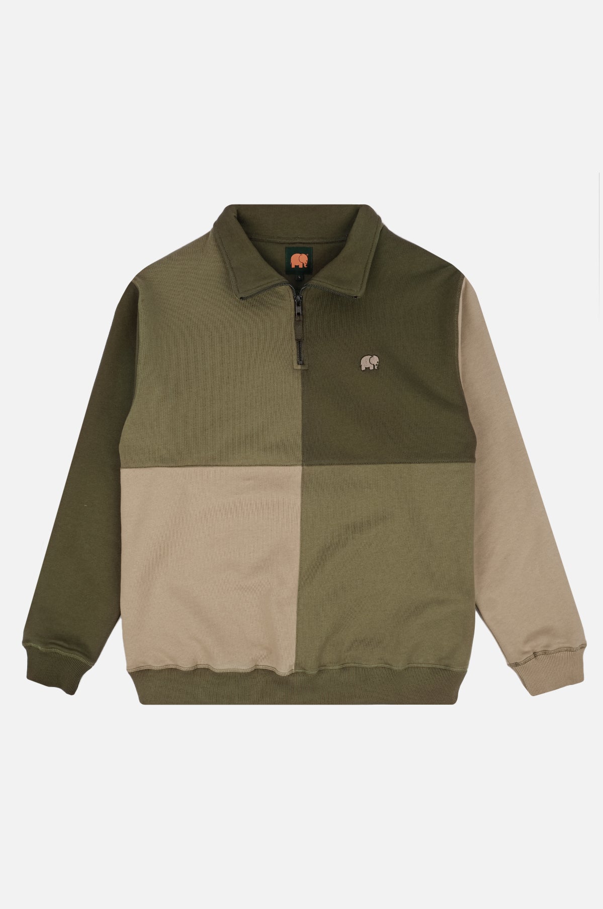 Silhouette de face de Color Block Half Zip Sweatshirt Gothic Olive | TP_IMAGE_TYPE=SILHOUETTE_FRONT