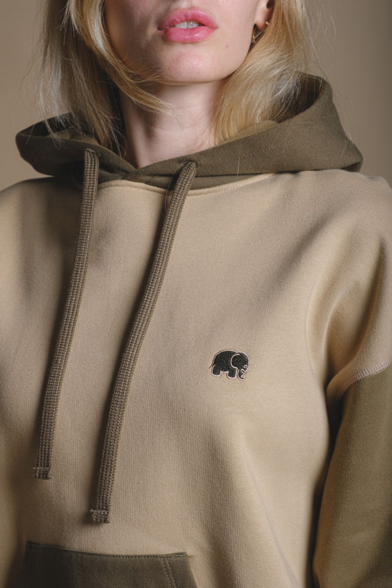 Women's Oversized Color Block Hoodie Incense