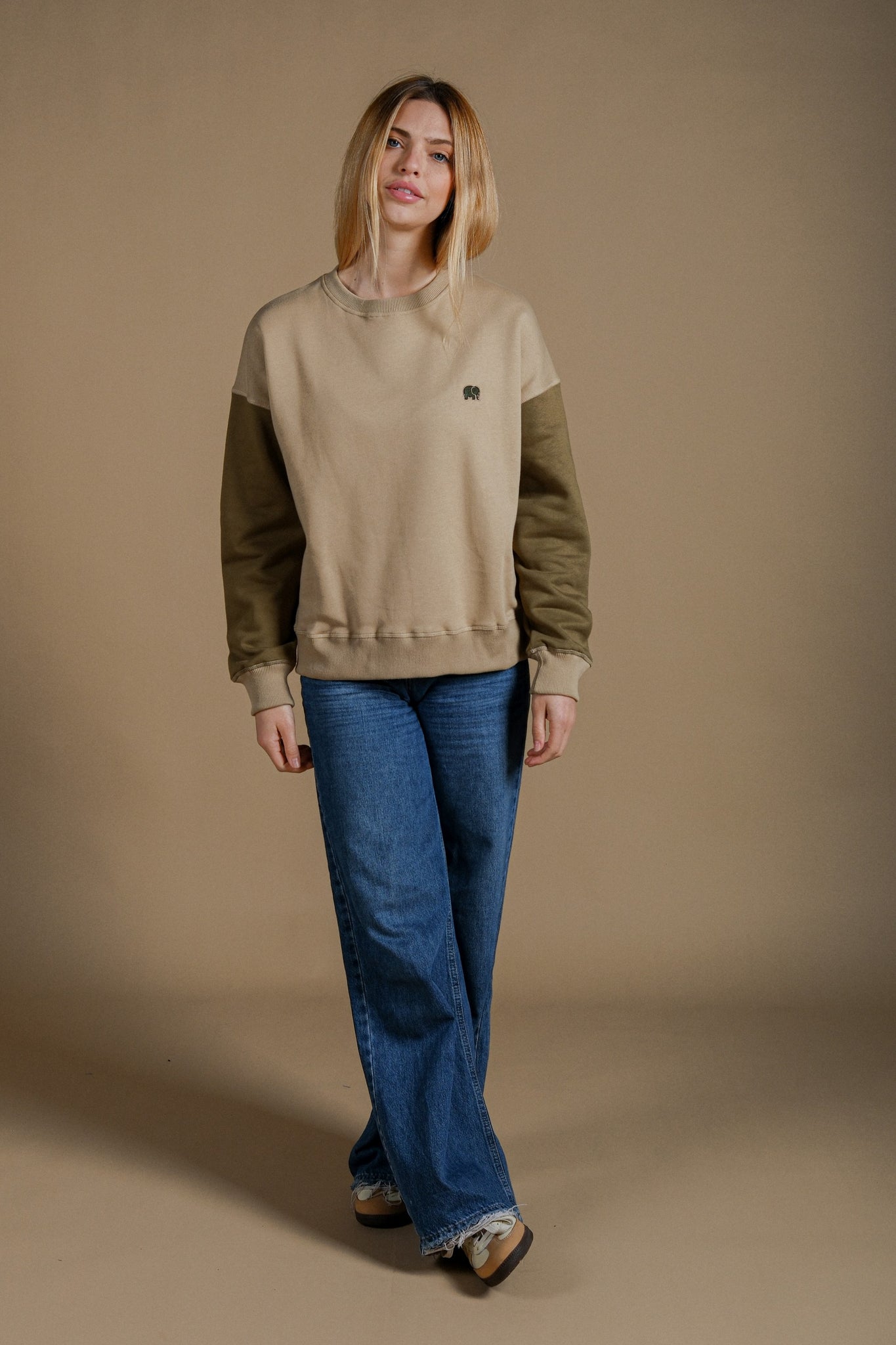 Women's Oversized Color Block Sweater Incense