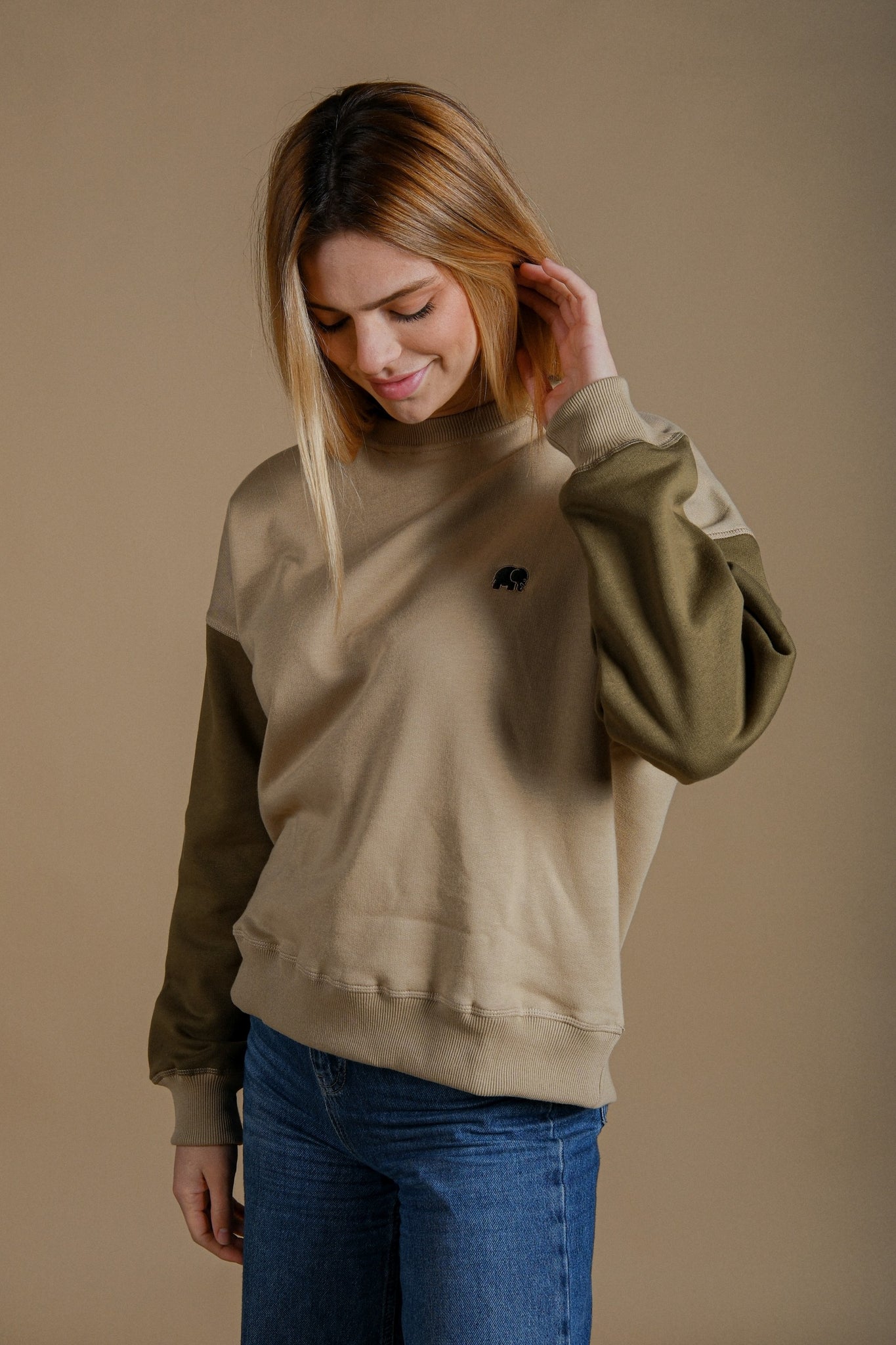 Women's Oversized Color Block Sweater Incense