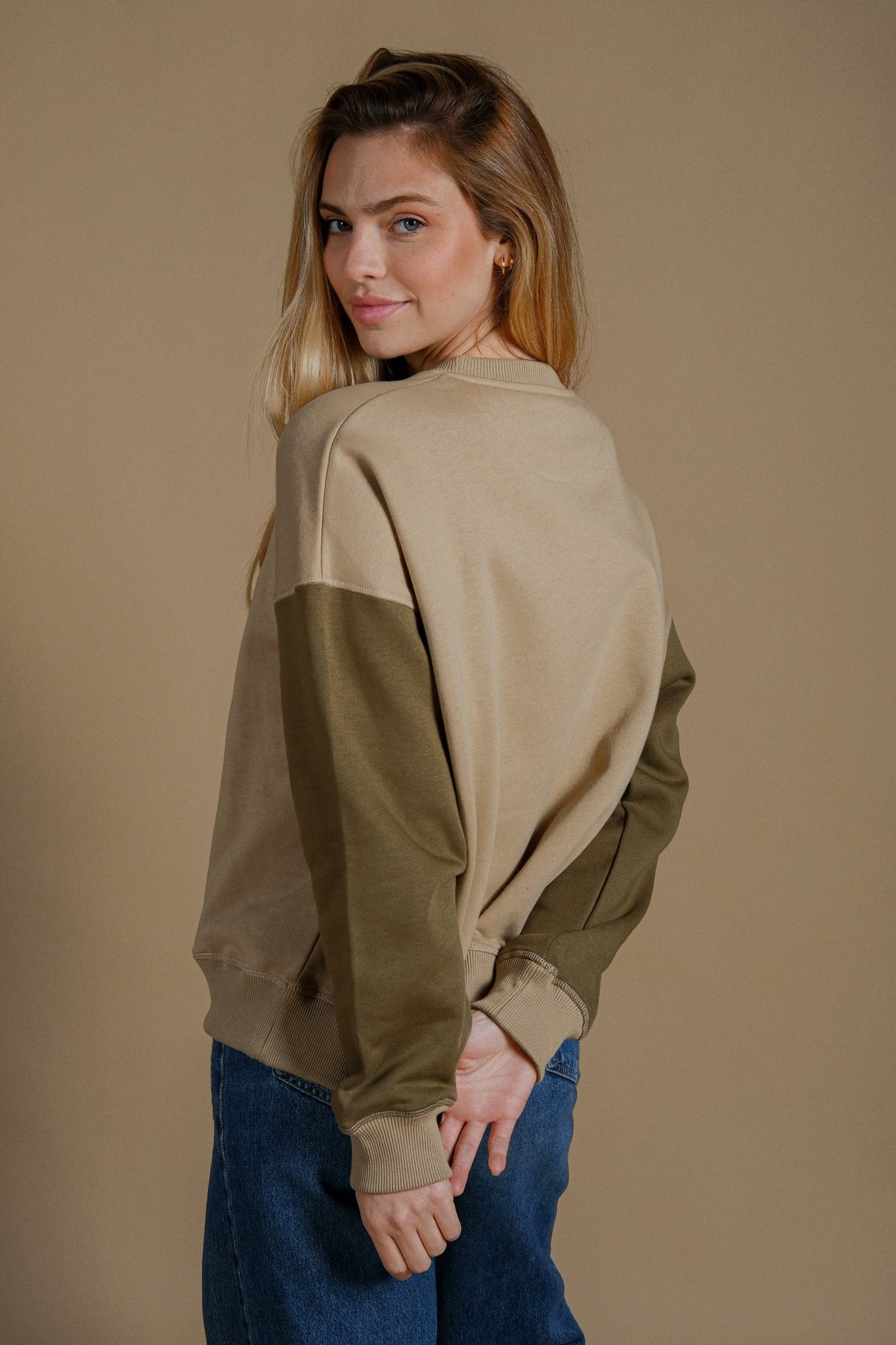 Women's Oversized Color Block Sweater Incense