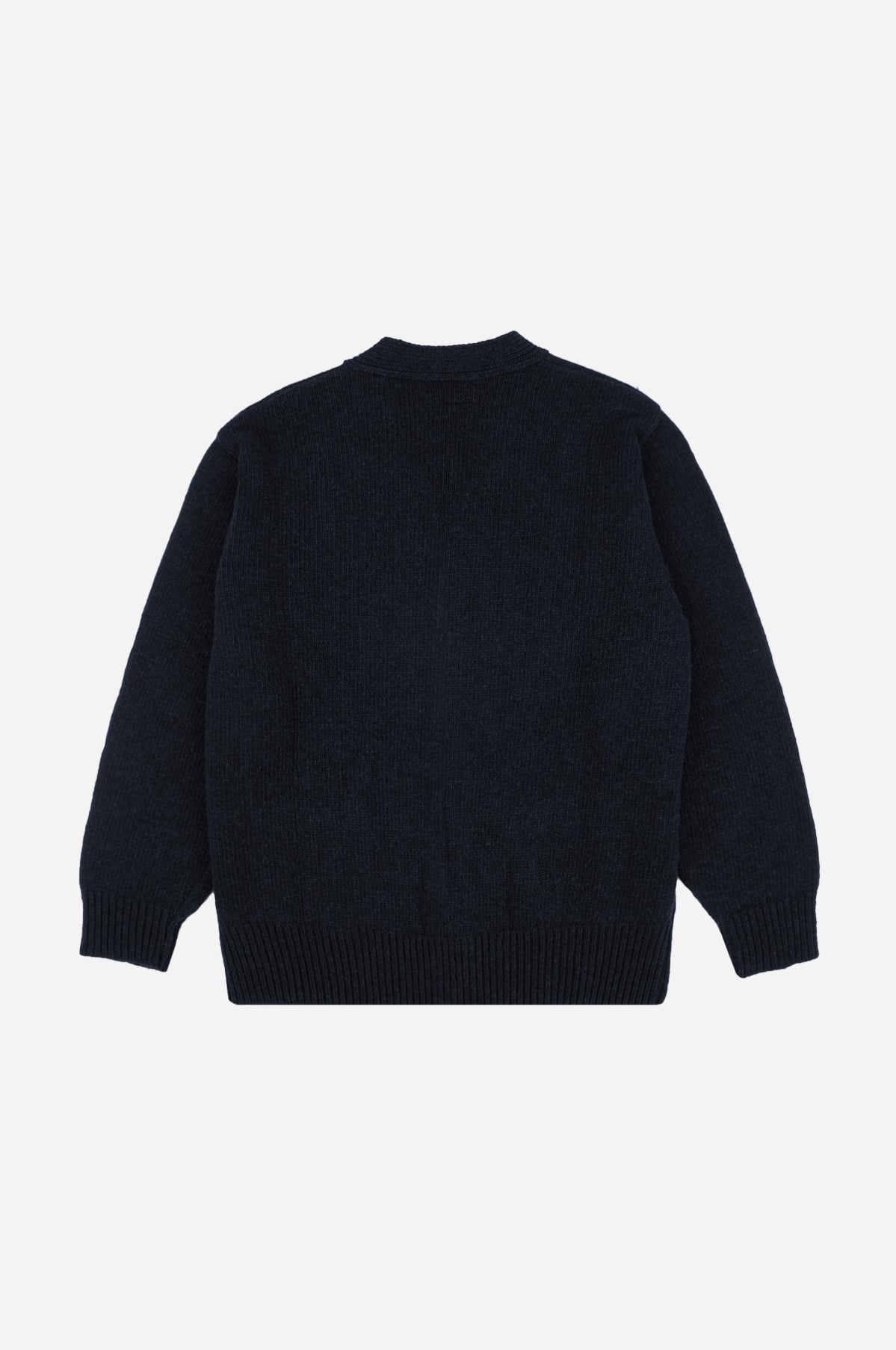 Relleu Cardigan en Dark Navy vu de dos, mettant en valeur son tricot texturé et sa coupe décontractée. | TP_IMAGE_TYPE=MODEL_BACK