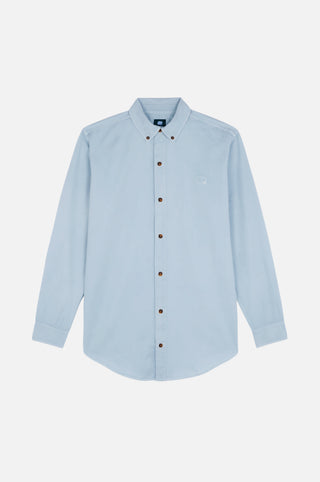 Silhouette frontale della Postiguet Pigment Dyed Twill Shirt Air Blue | TP_IMAGE_TYPE=SILHOUETTE_FRONT