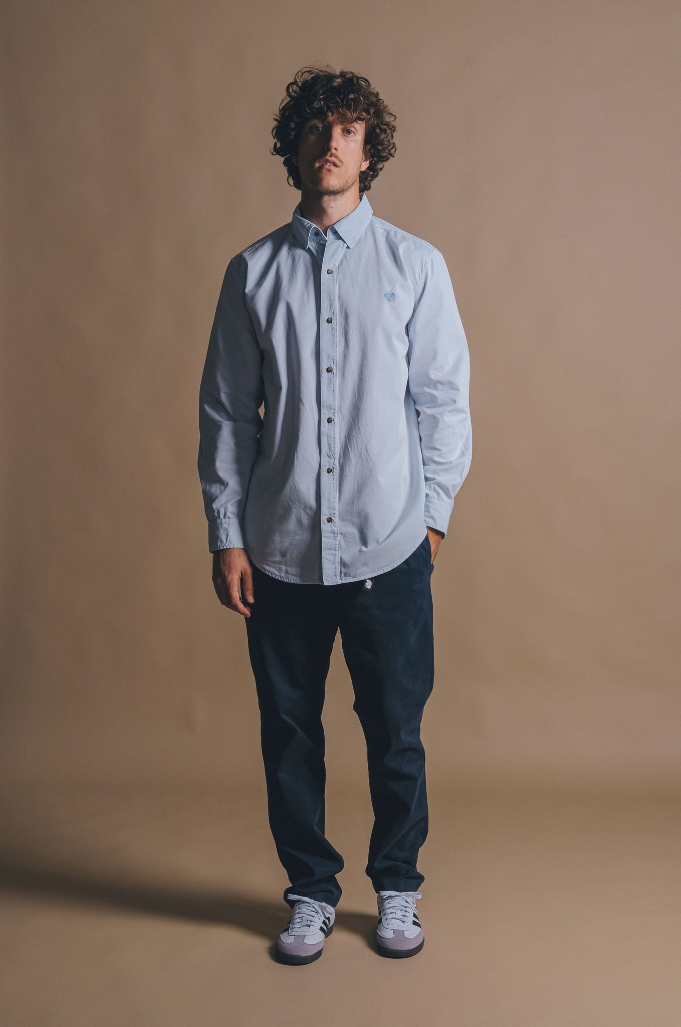Postiguet Pigment Dyed Twill Shirt Air Blue