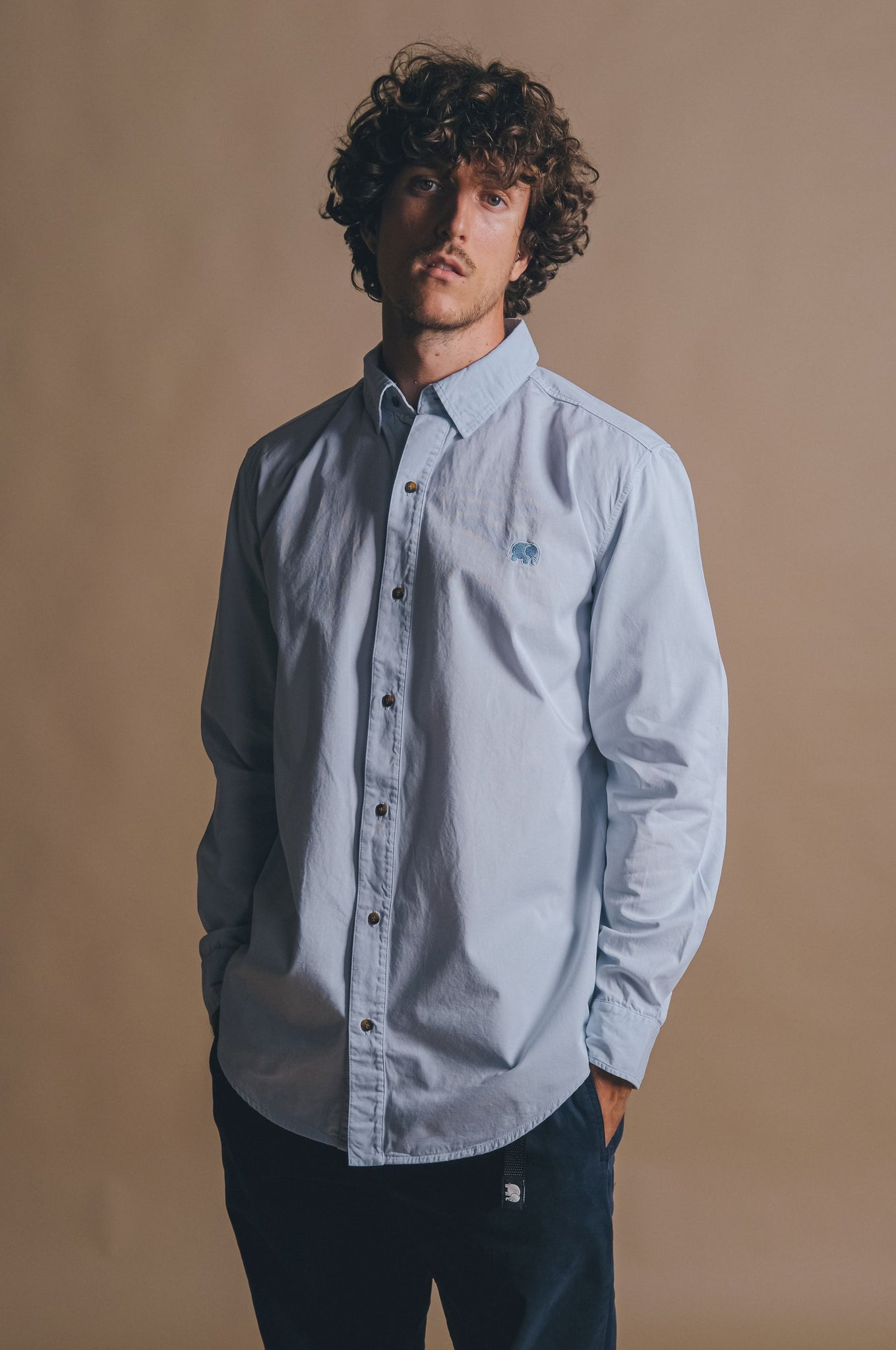 Postiguet Pigment Dyed Twill Shirt Air Blue