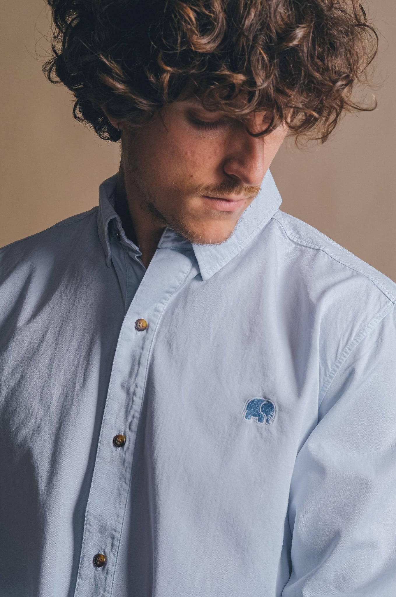 Postiguet Pigment Dyed Twill Shirt Air Blue