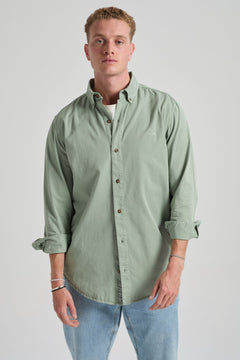 Postiguet Pigment Dyed Twill Shirt Eucaliptus