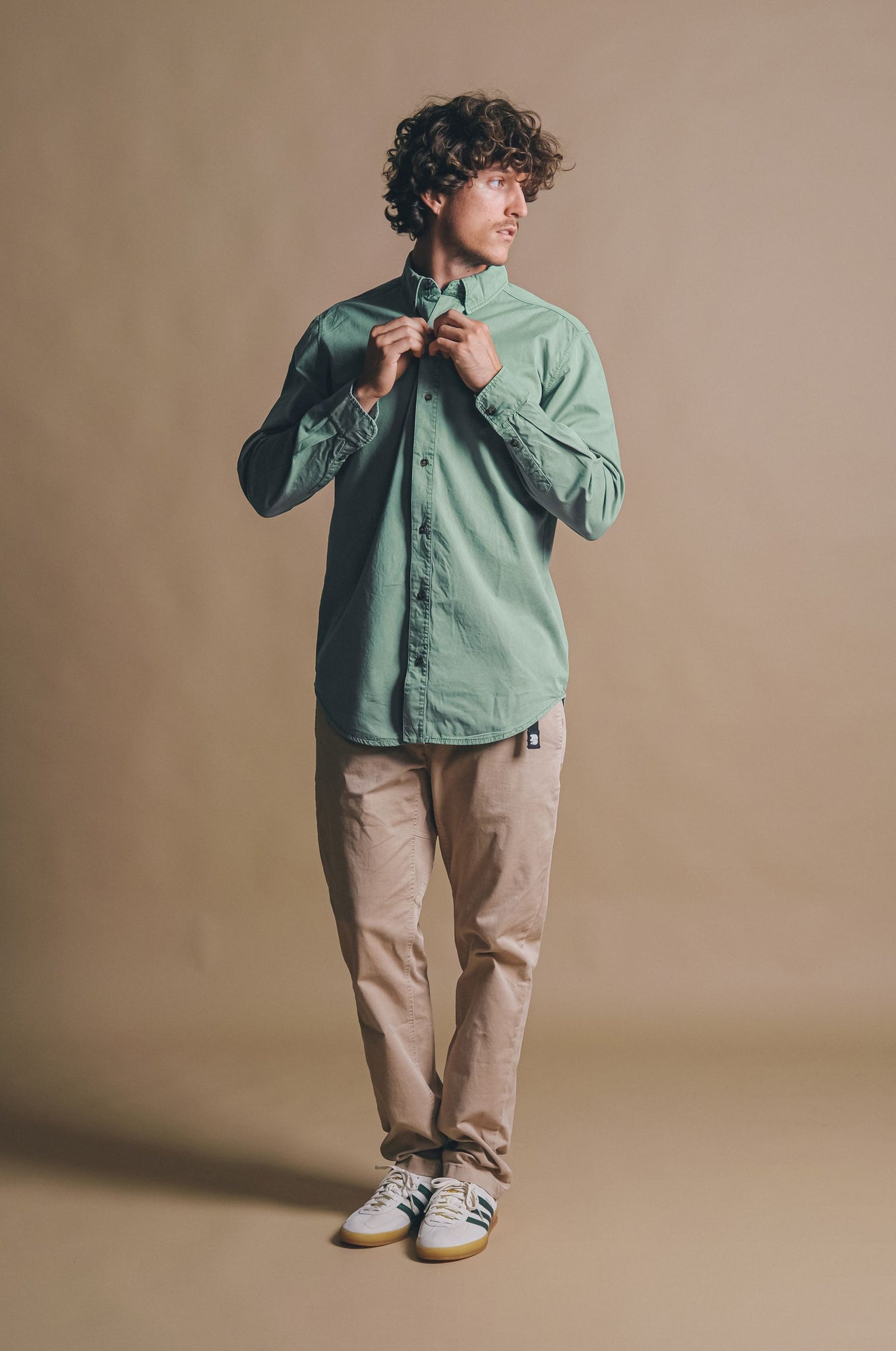 Postiguet Pigment Dyed Twill Shirt Eucaliptus