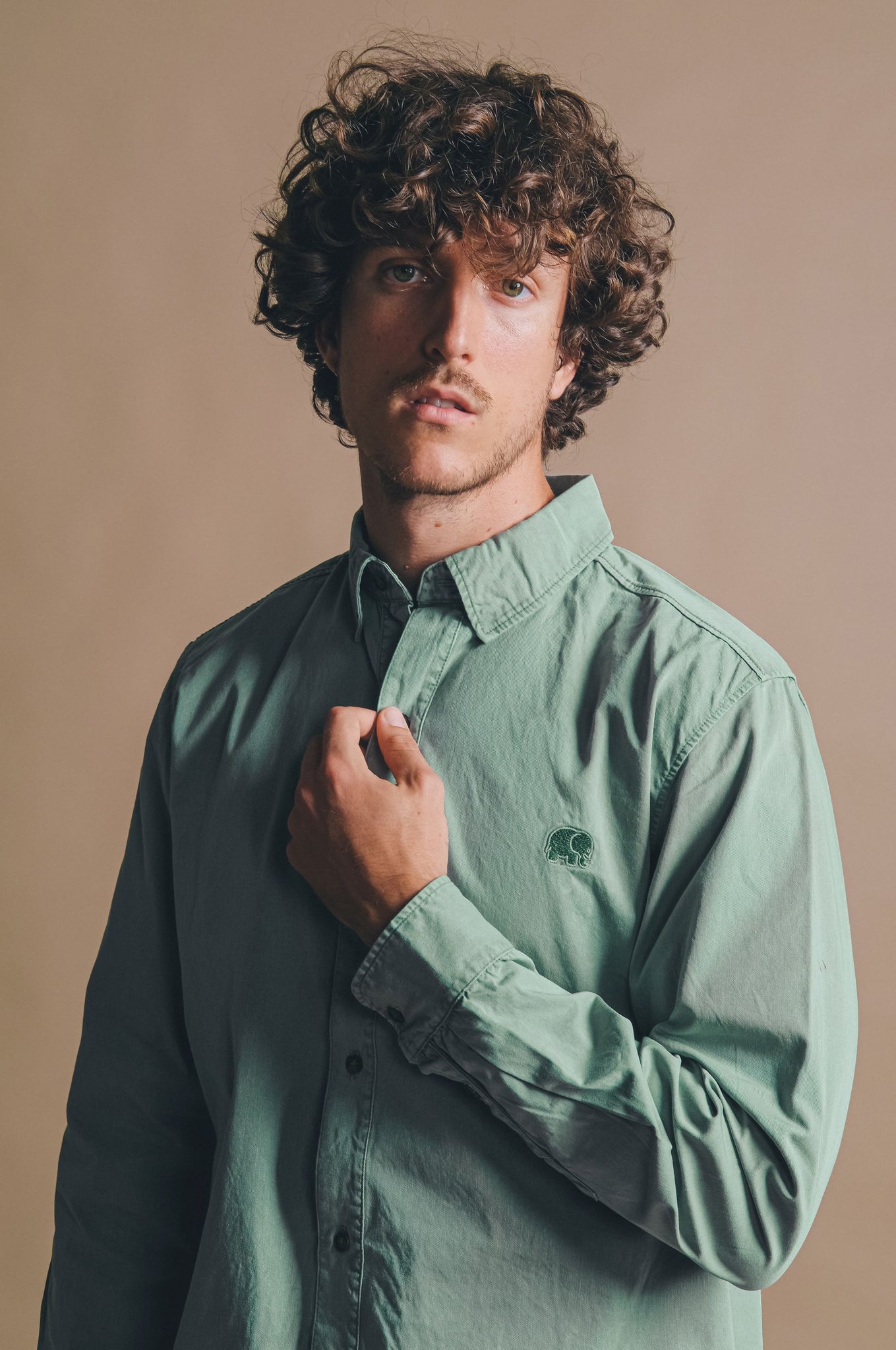 Postiguet Pigment Dyed Twill Shirt Eucaliptus