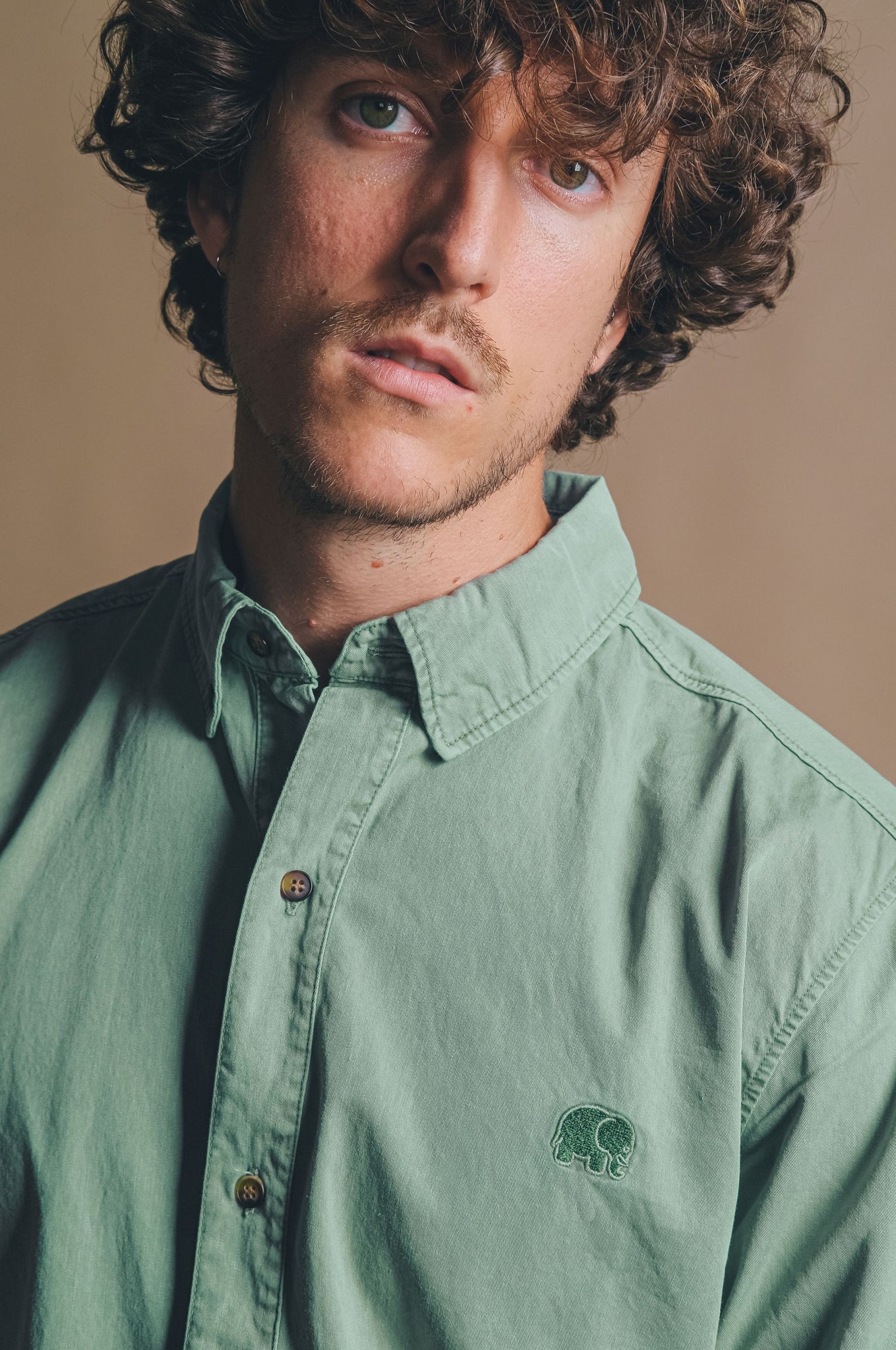 Postiguet Pigment Dyed Twill Shirt Eucaliptus