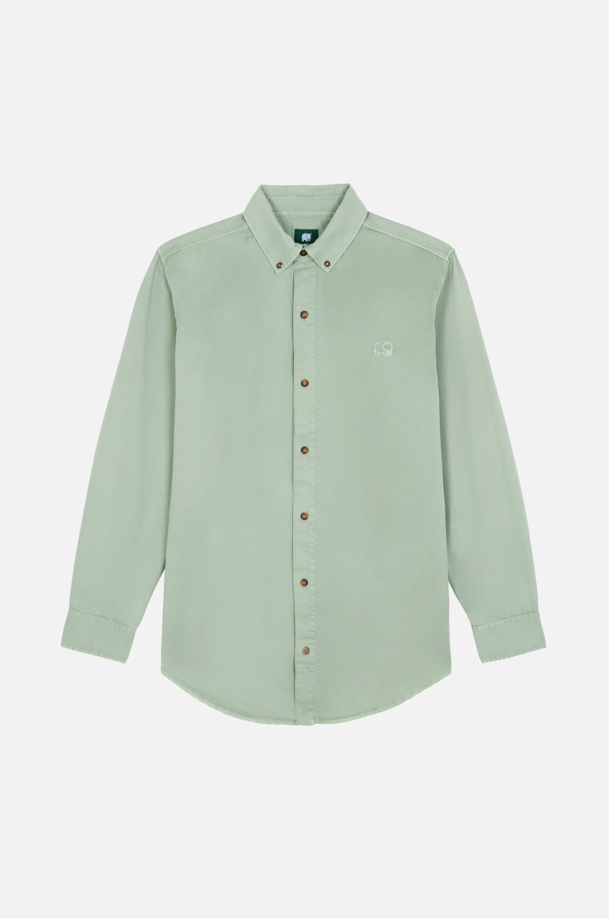 Silhouette frontale della camicia Postiguet Pigment Dyed Twill Eucaliptus | TP_IMAGE_TYPE=SILHOUETTE_FRONT