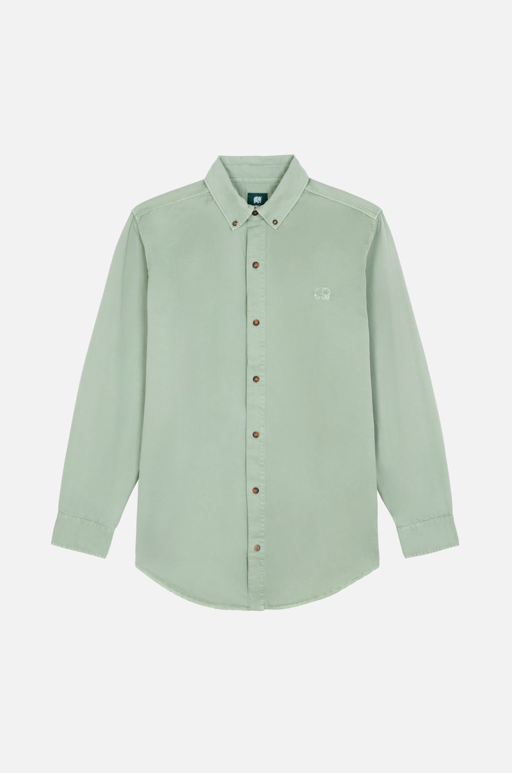 Silhouette frontale della camicia Postiguet Pigment Dyed Twill Eucaliptus | TP_IMAGE_TYPE=SILHOUETTE_FRONT