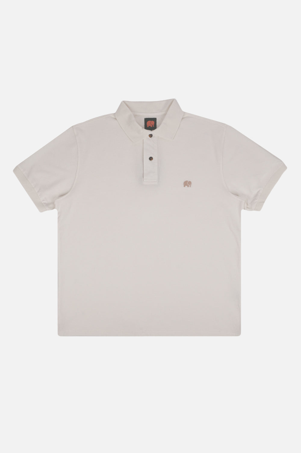 Alcalali Pigment Dyed Organic Polo Shirt in Almond Milk, con classico colletto polo e un discreto logo ricamato sul petto | TP_IMAGE_TYPE=SILHOUETTE_FRONT