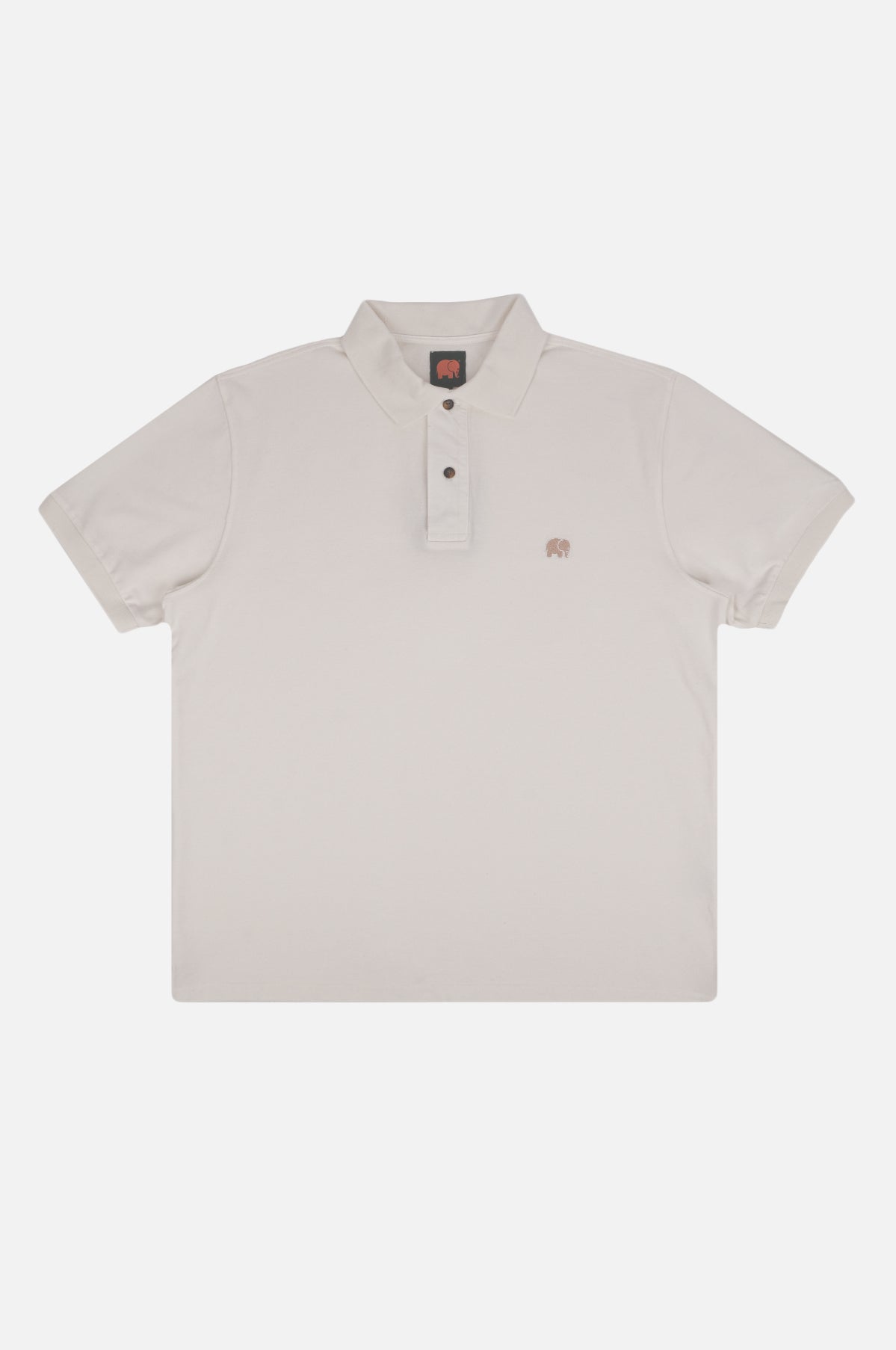 Alcalali Pigment Dyed Organic Polo Shirt in Almond Milk, con classico colletto polo e un discreto logo ricamato sul petto | TP_IMAGE_TYPE=SILHOUETTE_FRONT
