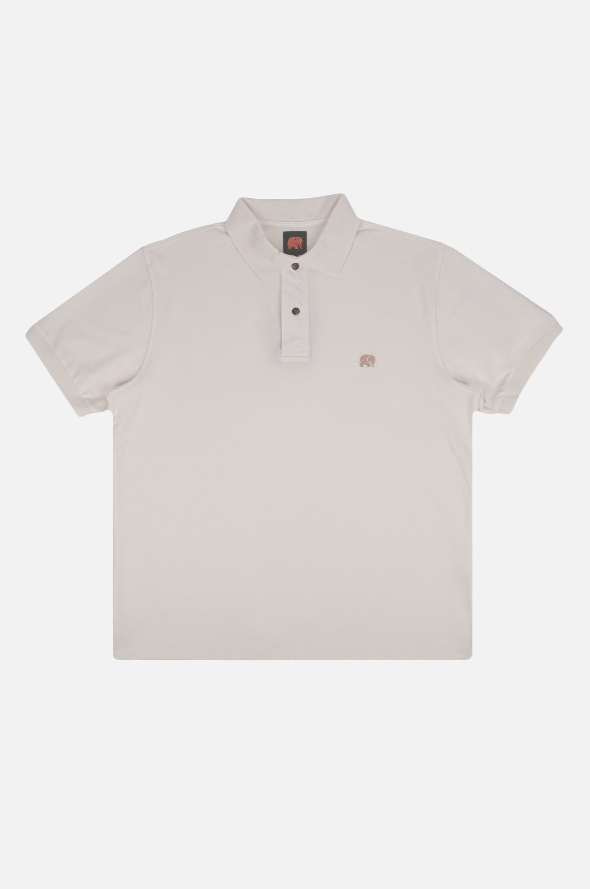 Alcalali Pigment Dyed Organic Polo Shirt Almond Milk