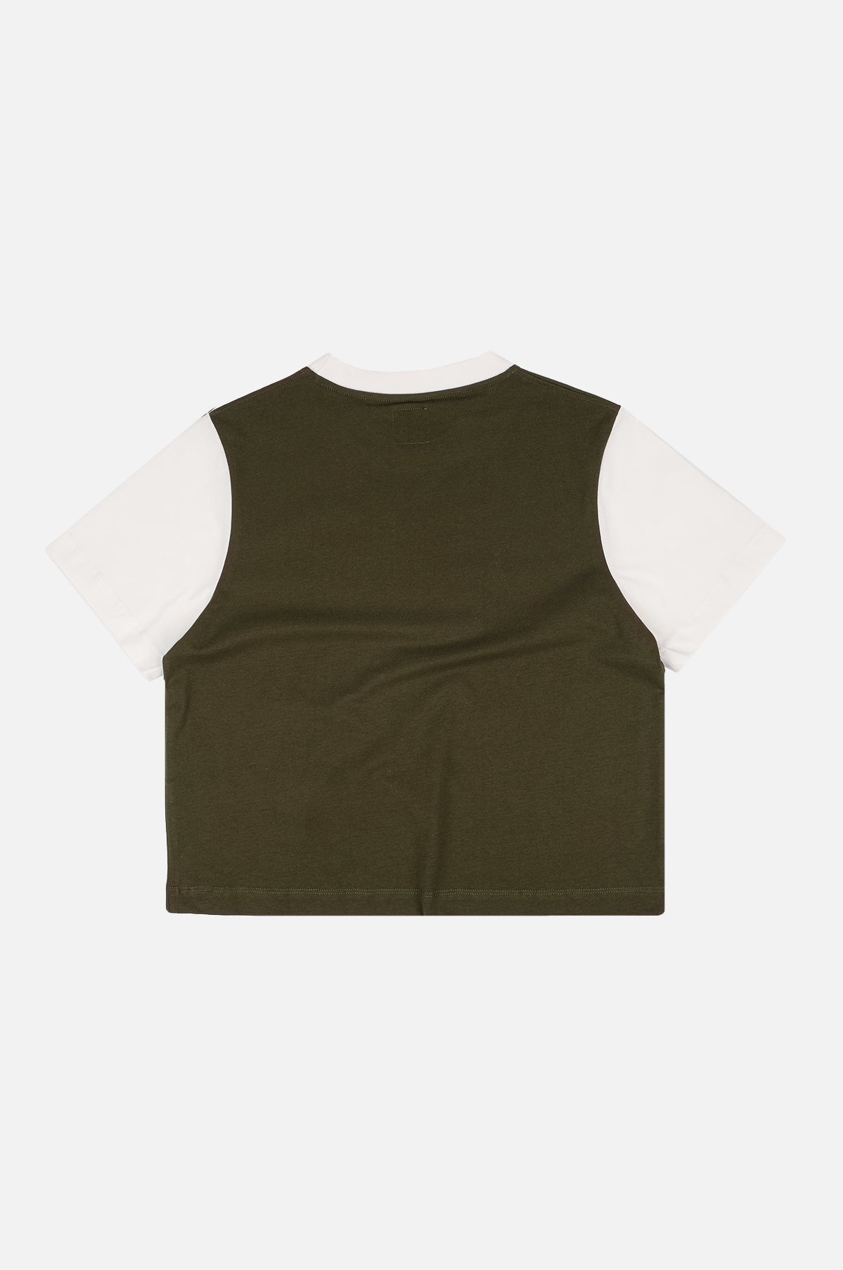 Camiseta Mujer Color Block Dark Olive/Natural