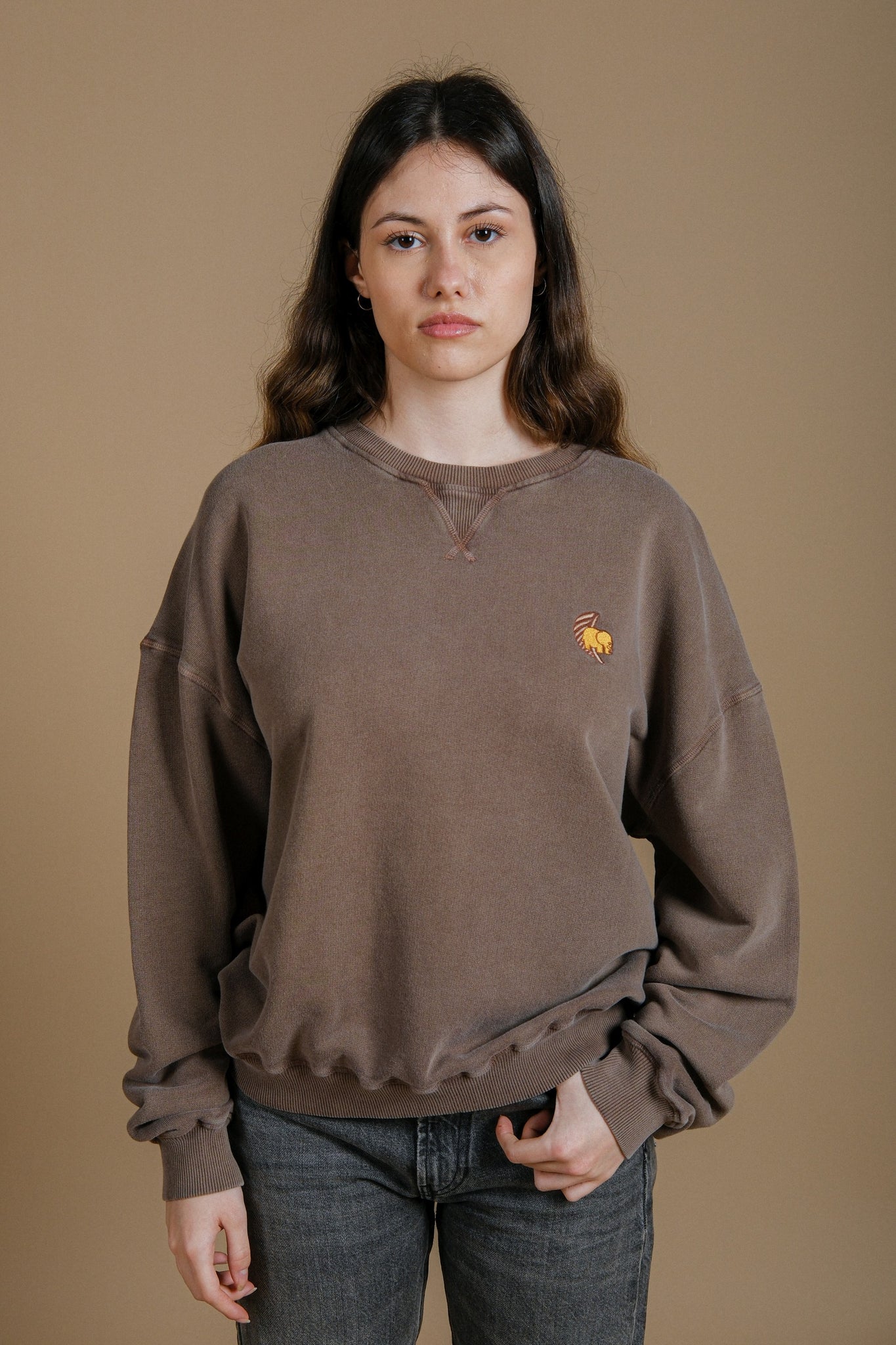Women's Pigment Oversized Midweight Sweater Palmeral Desert Palm
