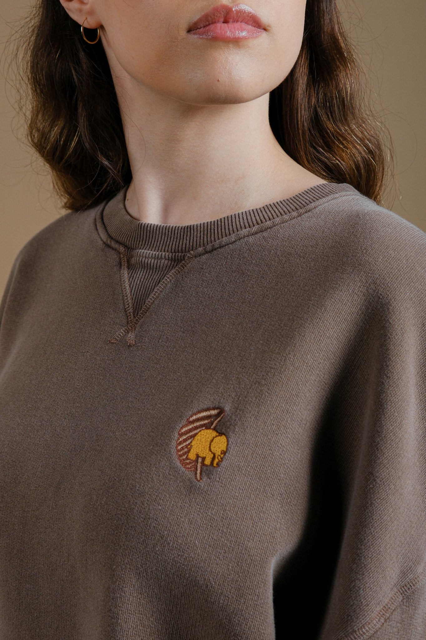 Women's Pigment Oversized Midweight Sweater Palmeral Desert Palm