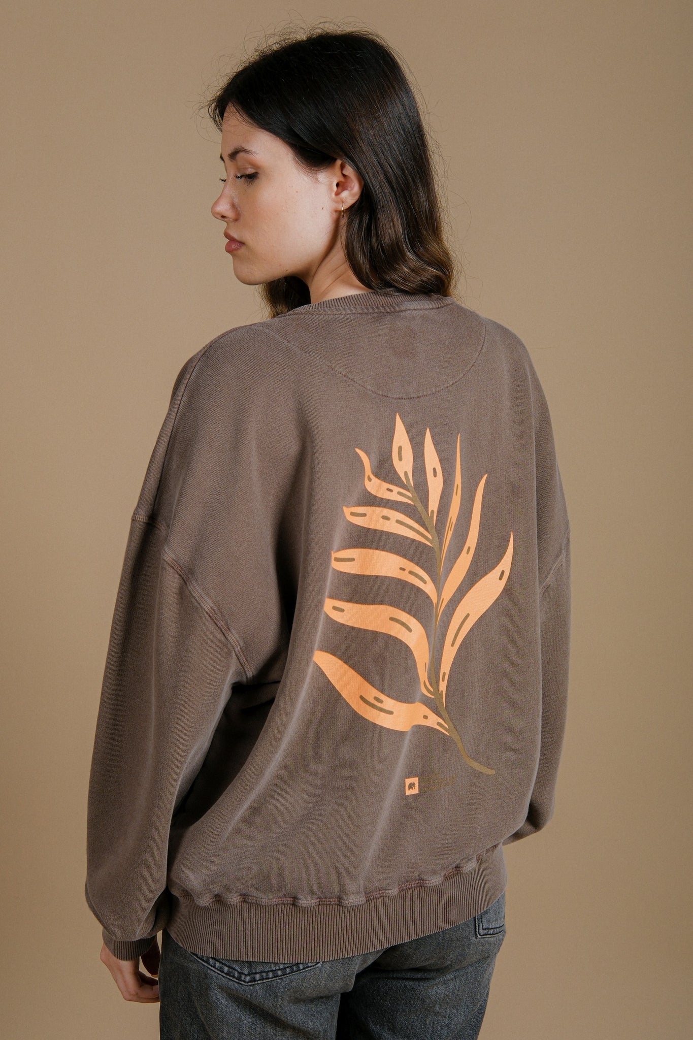 Women's Pigment Oversized Midweight Sweater Palmeral Desert Palm