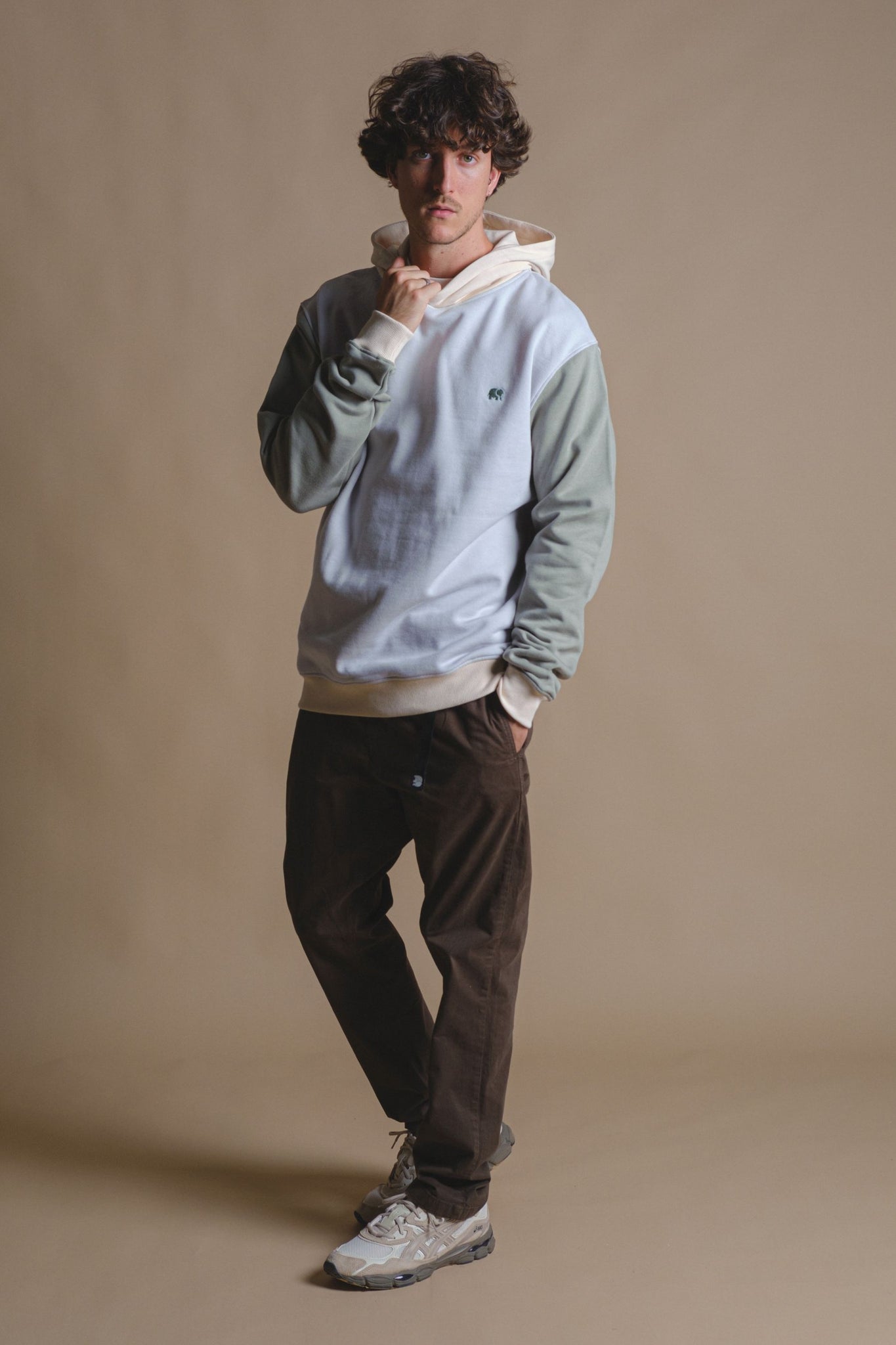 Color Block Hoodie Steel Haze