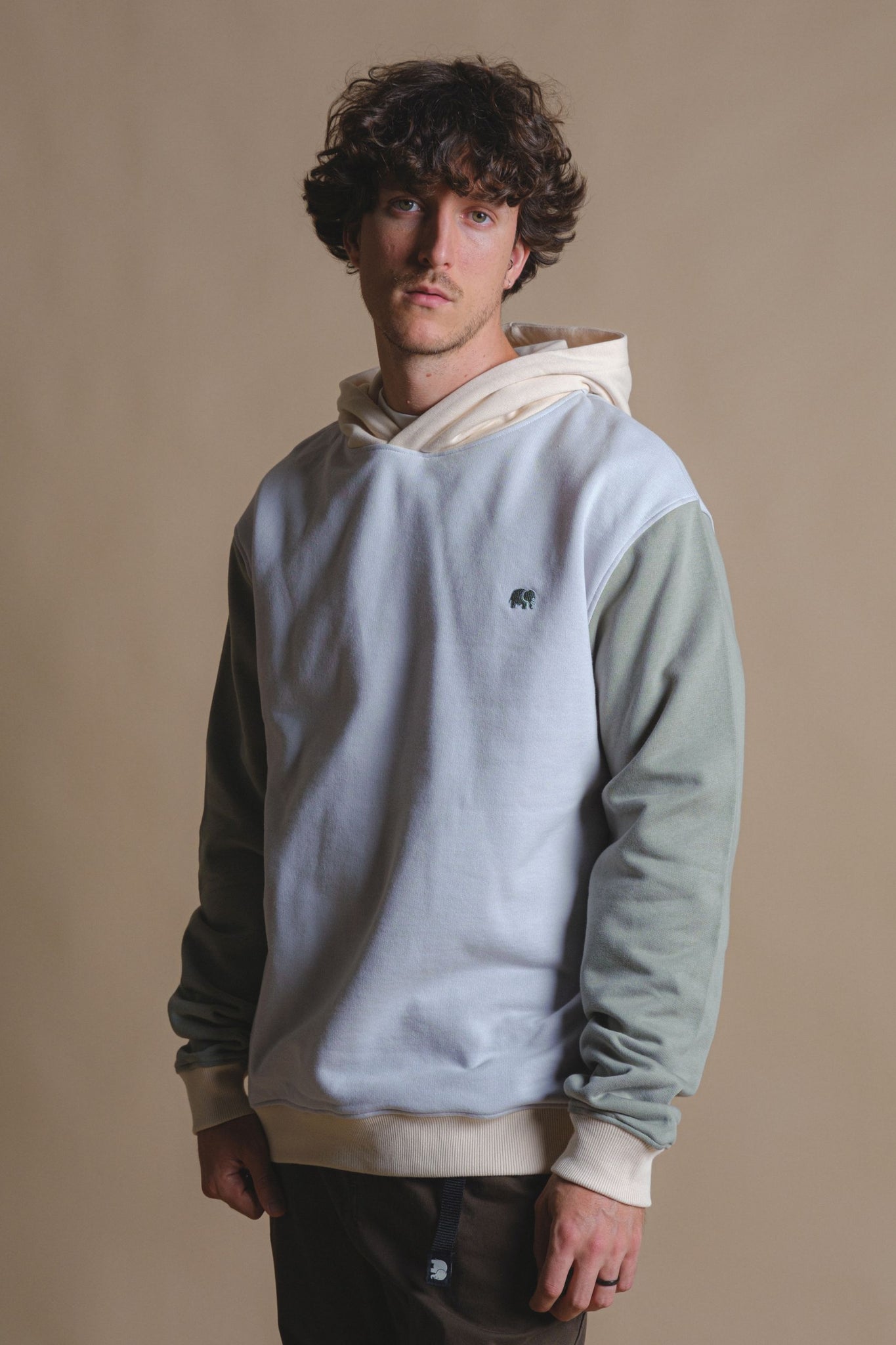 Color Block Hoodie Steel Haze