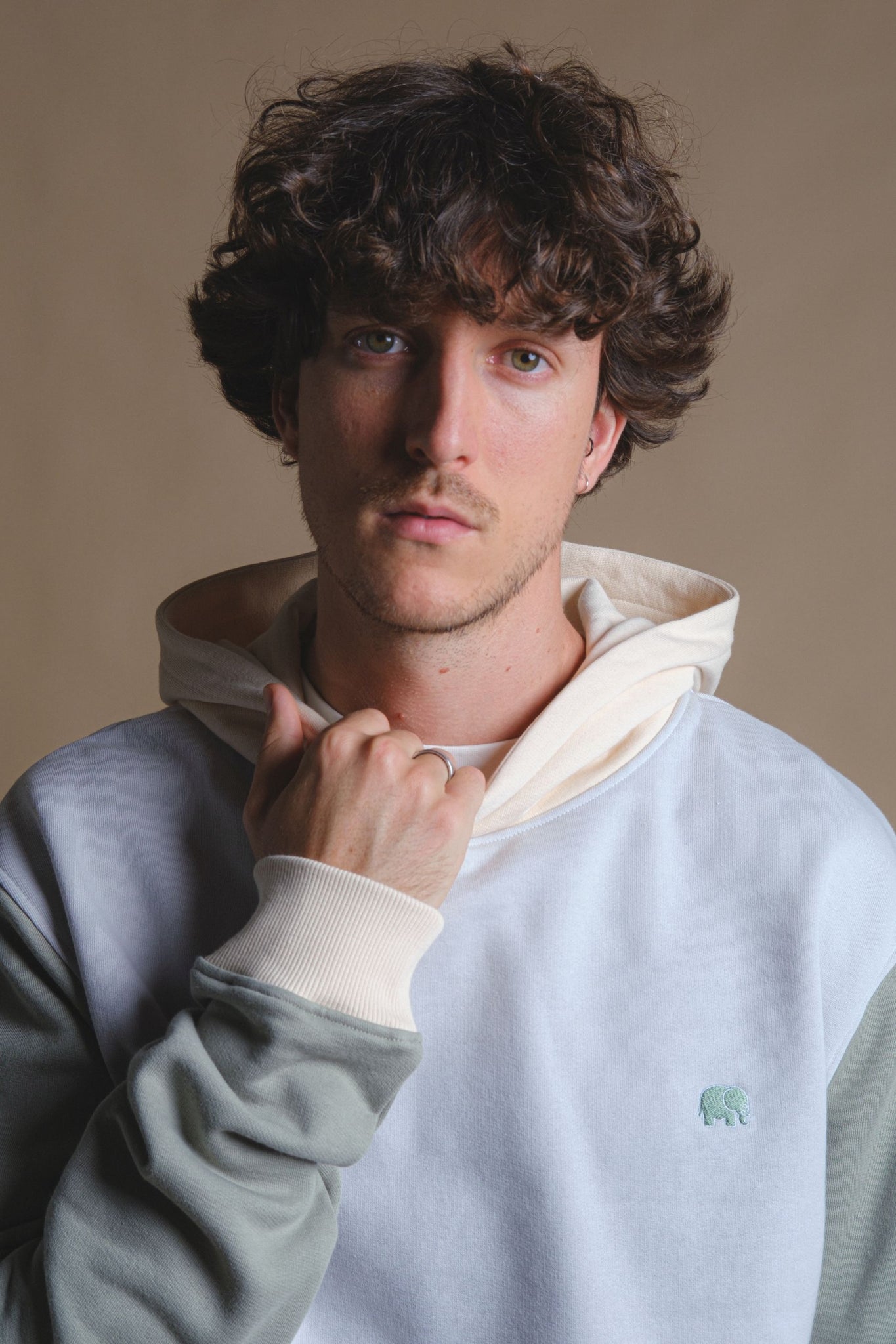 Color Block Hoodie Steel Haze