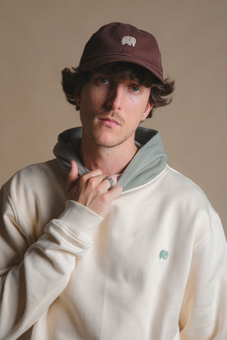 Person wearing a Color Block Hoodie in Pale Glow front view | TP_IMAGE_TYPE=MODEL_FRONT
