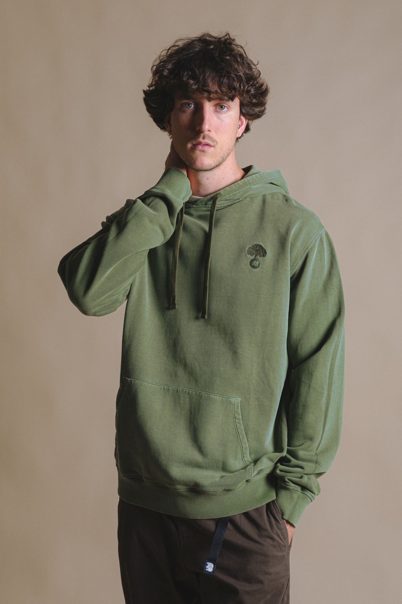 Sudadera Capucha Aroes Pigment Heavyweight Oak Green