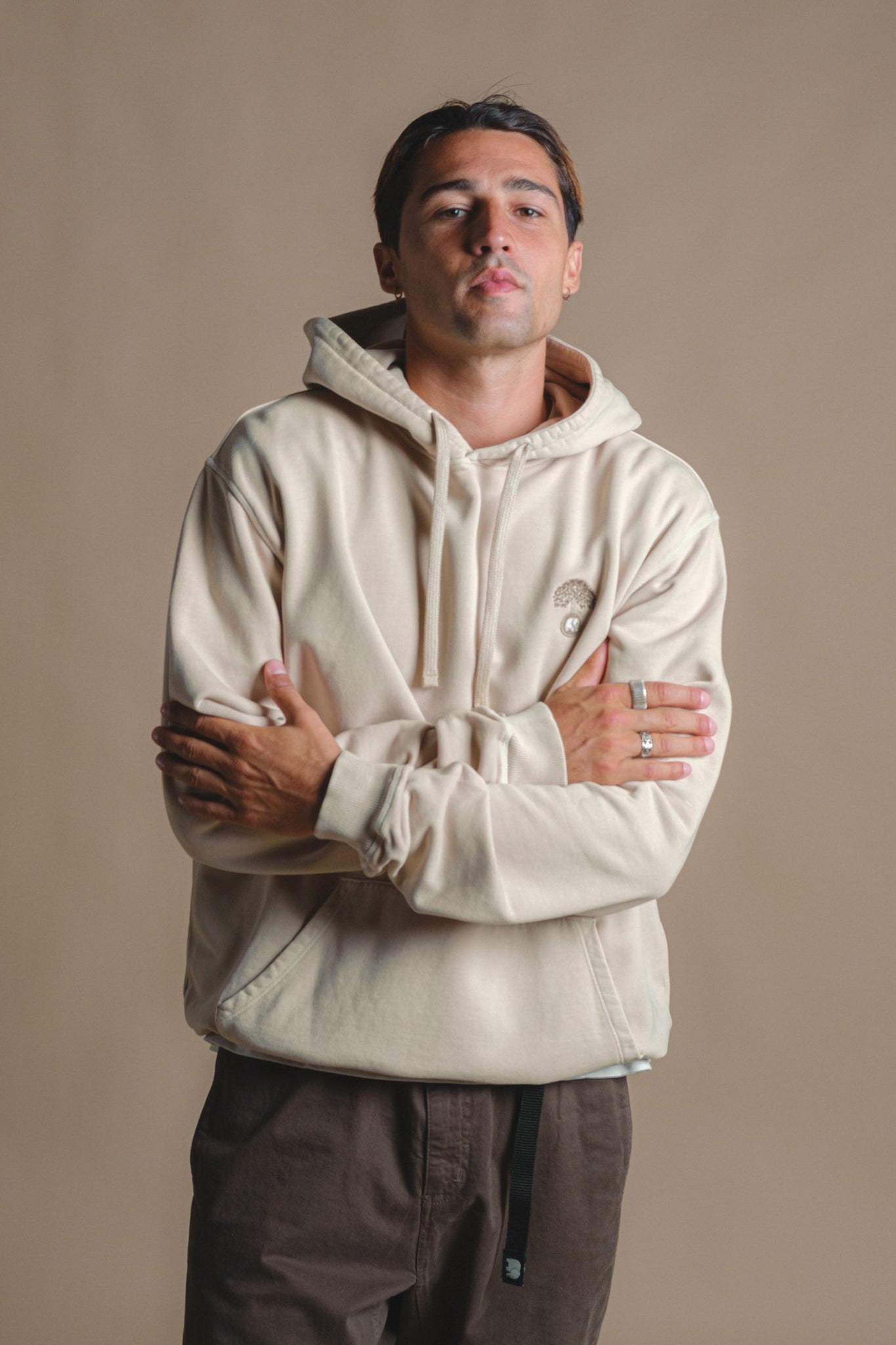 Sudadera Capucha Aroes Pigment Heavyweight Eucalyptus