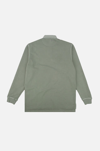 Silhouette arrière du Carvalho Pigment Heavyweight Polo Sweatshirt en Silver Green | TP_IMAGE_TYPE=SILHOUETTE_BACK