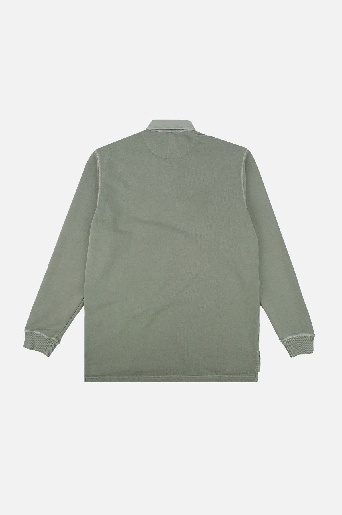 Silhouette arrière du Carvalho Pigment Heavyweight Polo Sweatshirt en Silver Green | TP_IMAGE_TYPE=SILHOUETTE_BACK