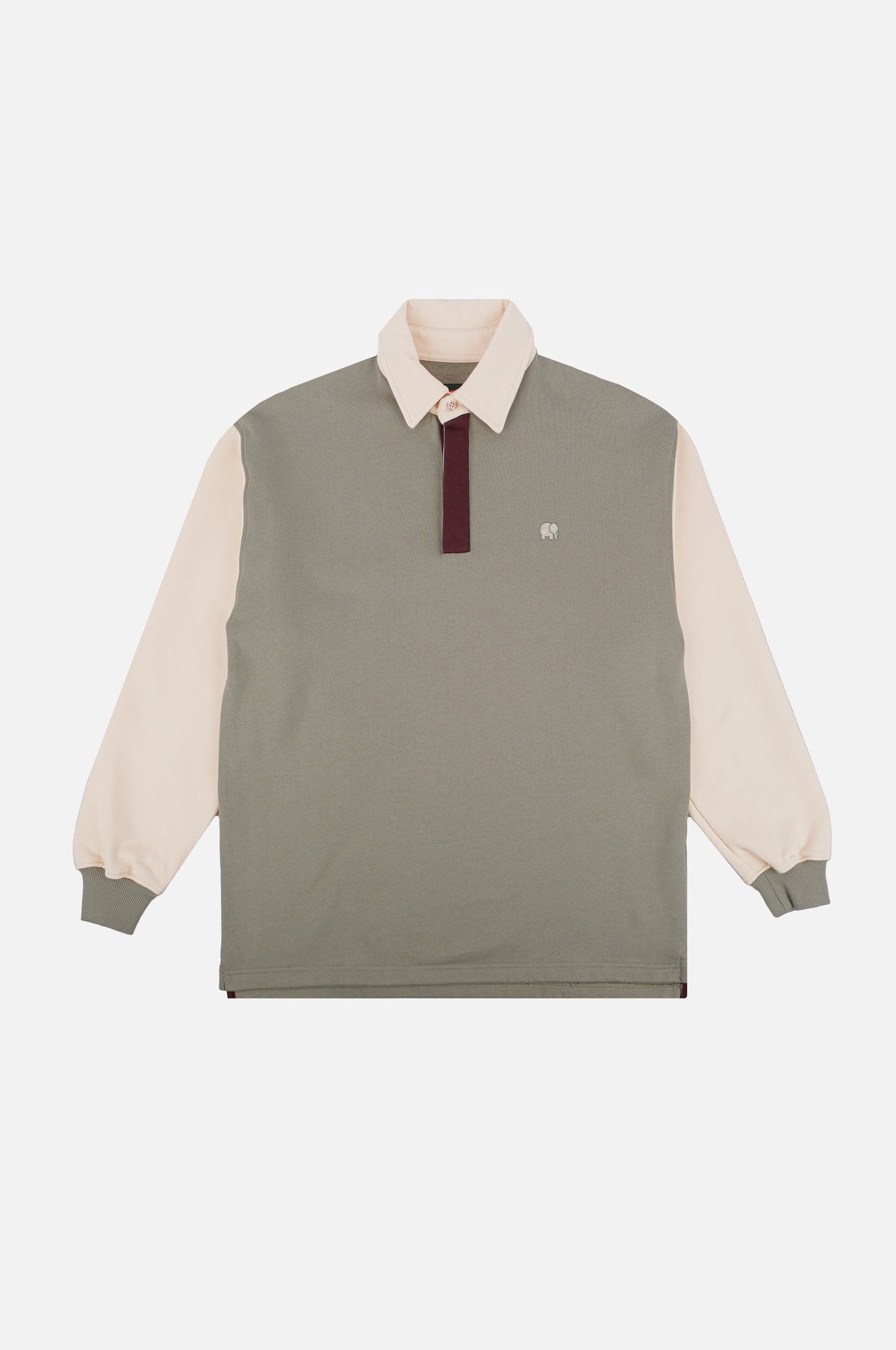 Color Block Oversized Polo Sweatshirt Iron Veil – Trendsplant