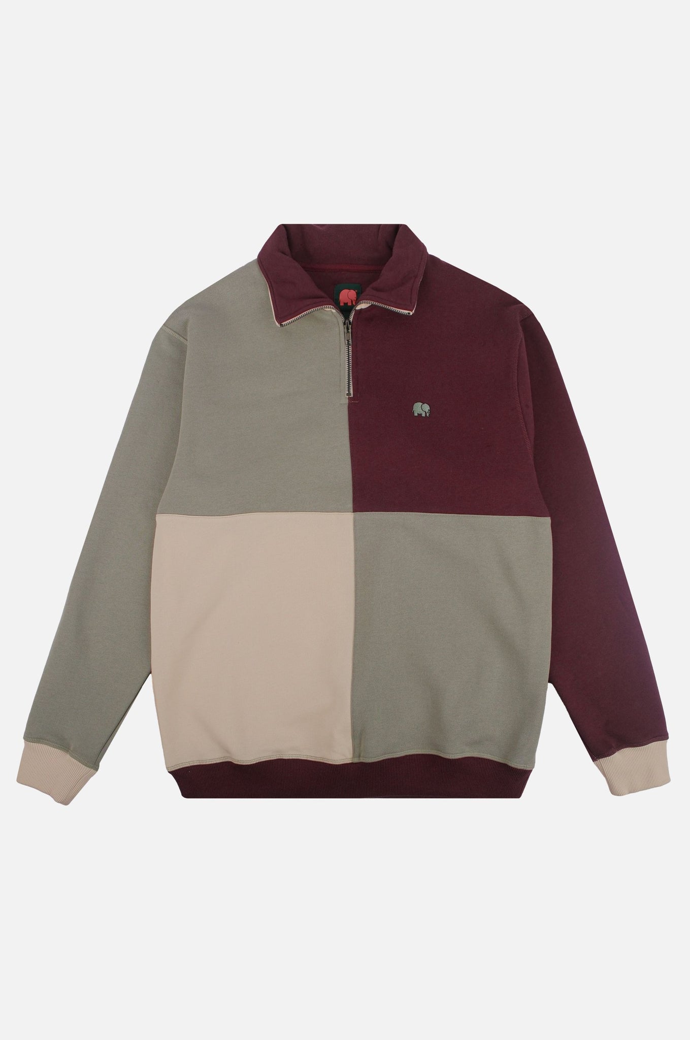 Color Block Quarter Zip Sweater Iron Veil