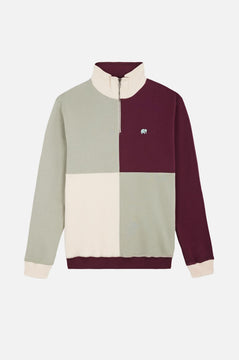 Color Block Quarter Zip Sweatshirt Iron Veil