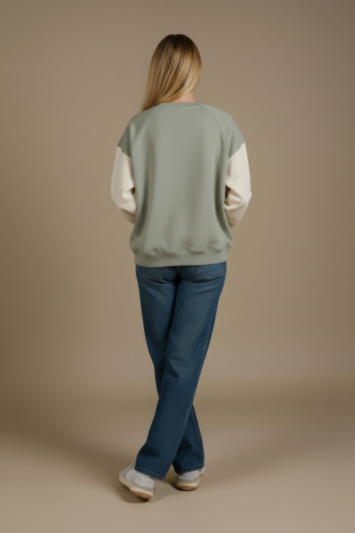 Women's Color Block Oversized Sweater Iron Veil