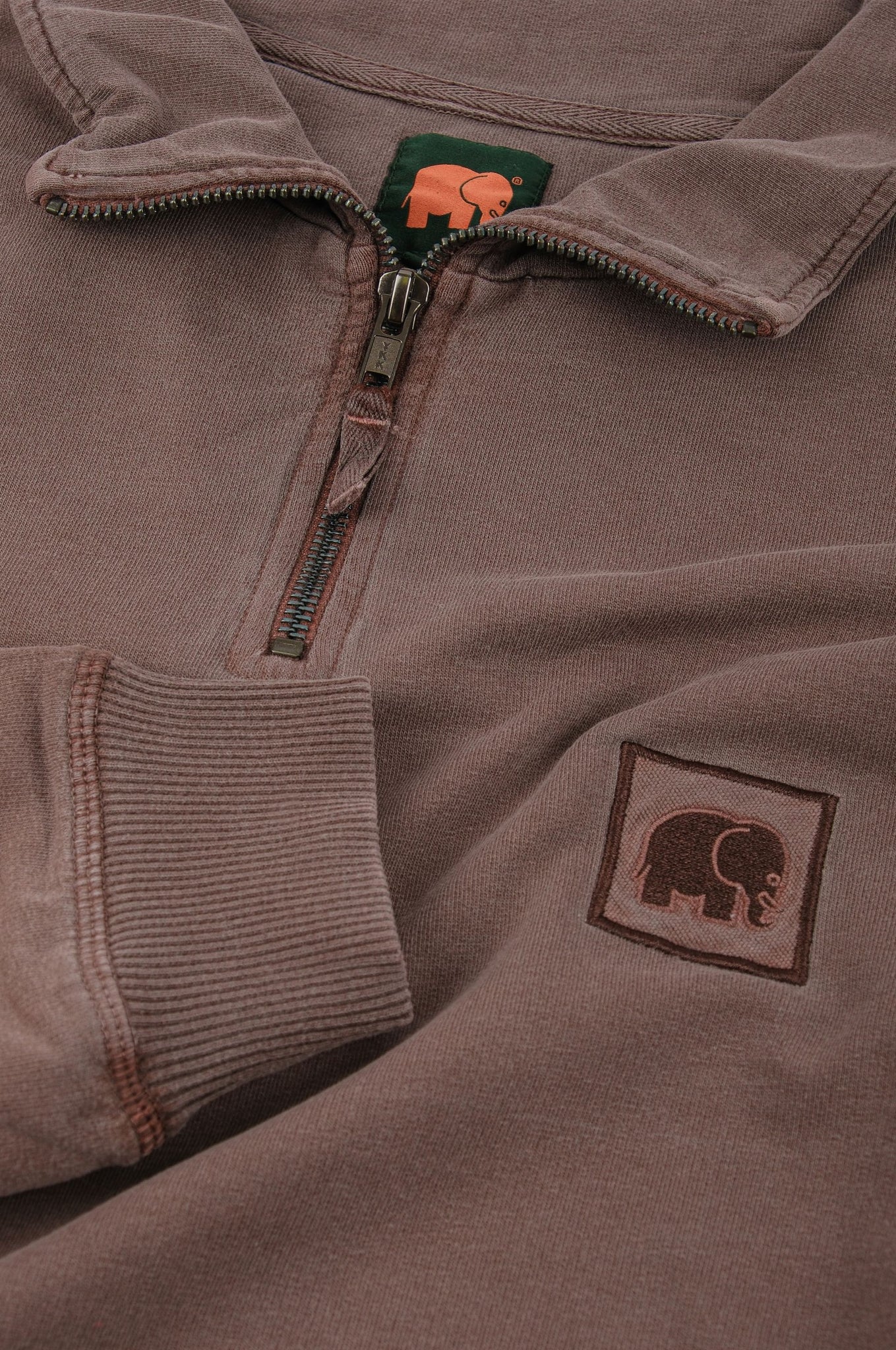 Sauce Pigment Quarter Zip Sweater Chestnut
