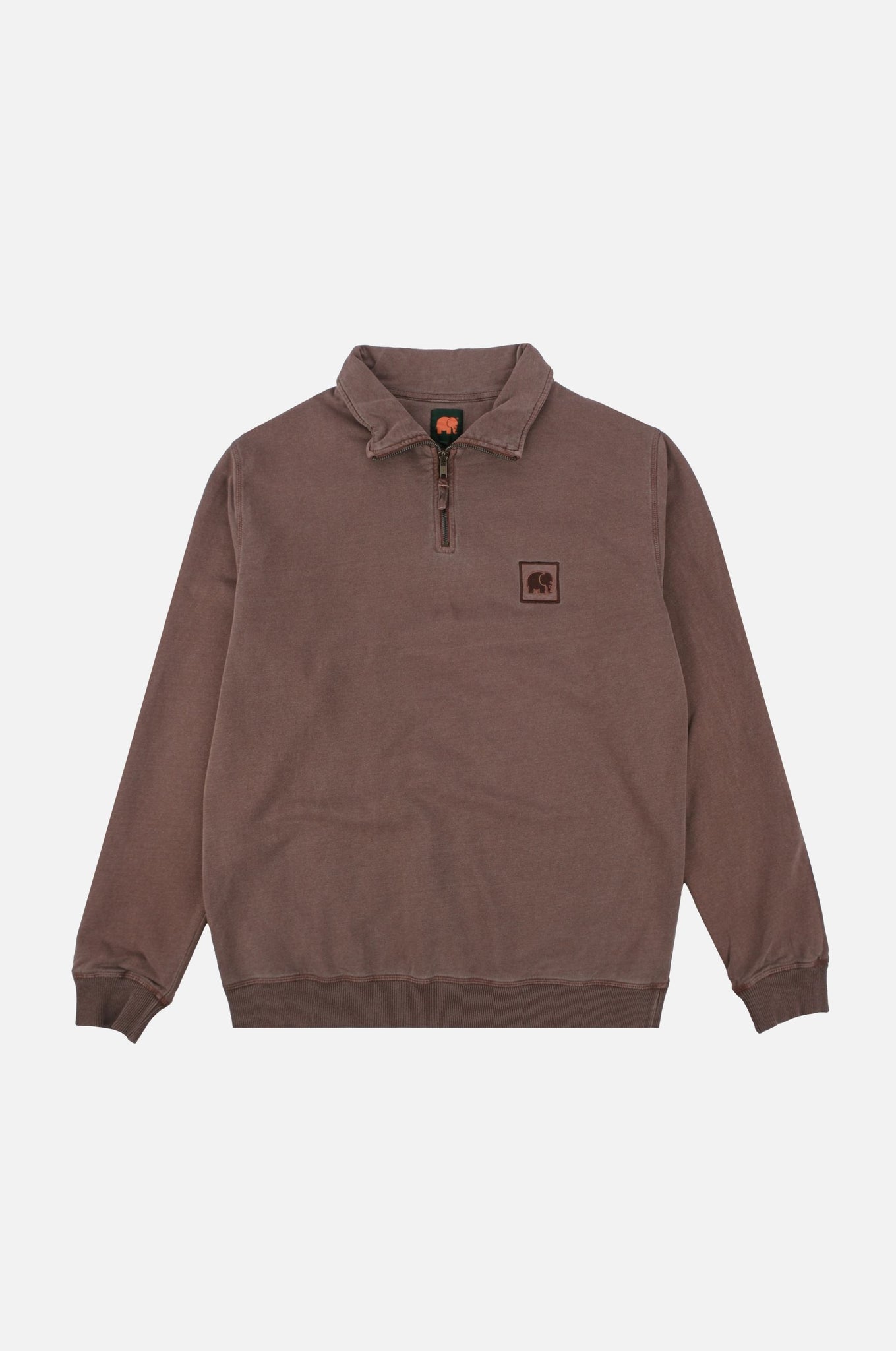 Sauce Pigment Quarter Zip Sweater Chestnut