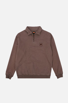 Sauce Pigment Quarter Zip Sweater Chestnut