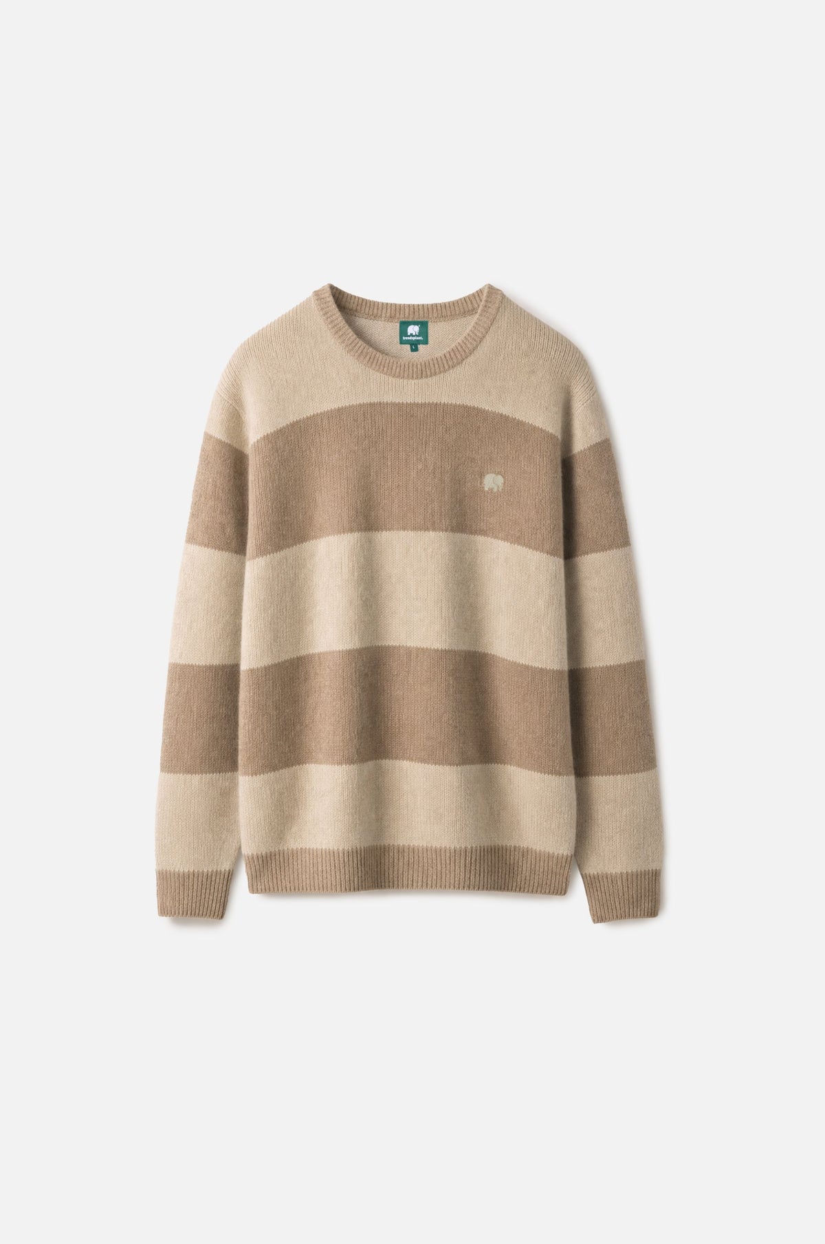 Sella Knit in Latte e Nomad Brown con righe orizzontali e scollo rotondo | TP_IMAGE_TYPE=SILHOUETTE_FRONT
