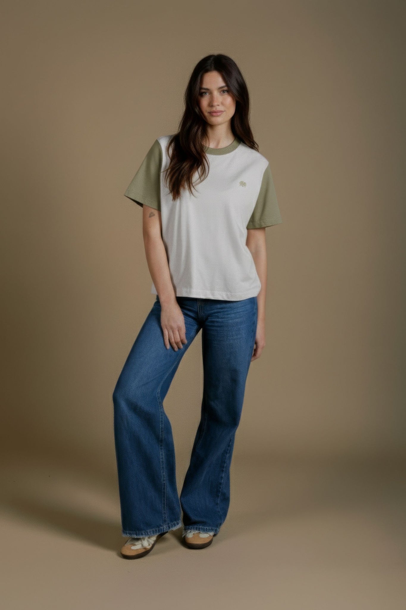 Women's Color Block T-Shirt Steel Haze