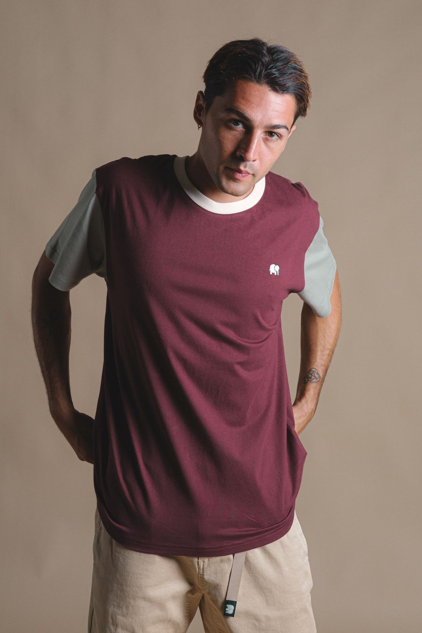 Color Block T-Shirt Nightfall Ruby