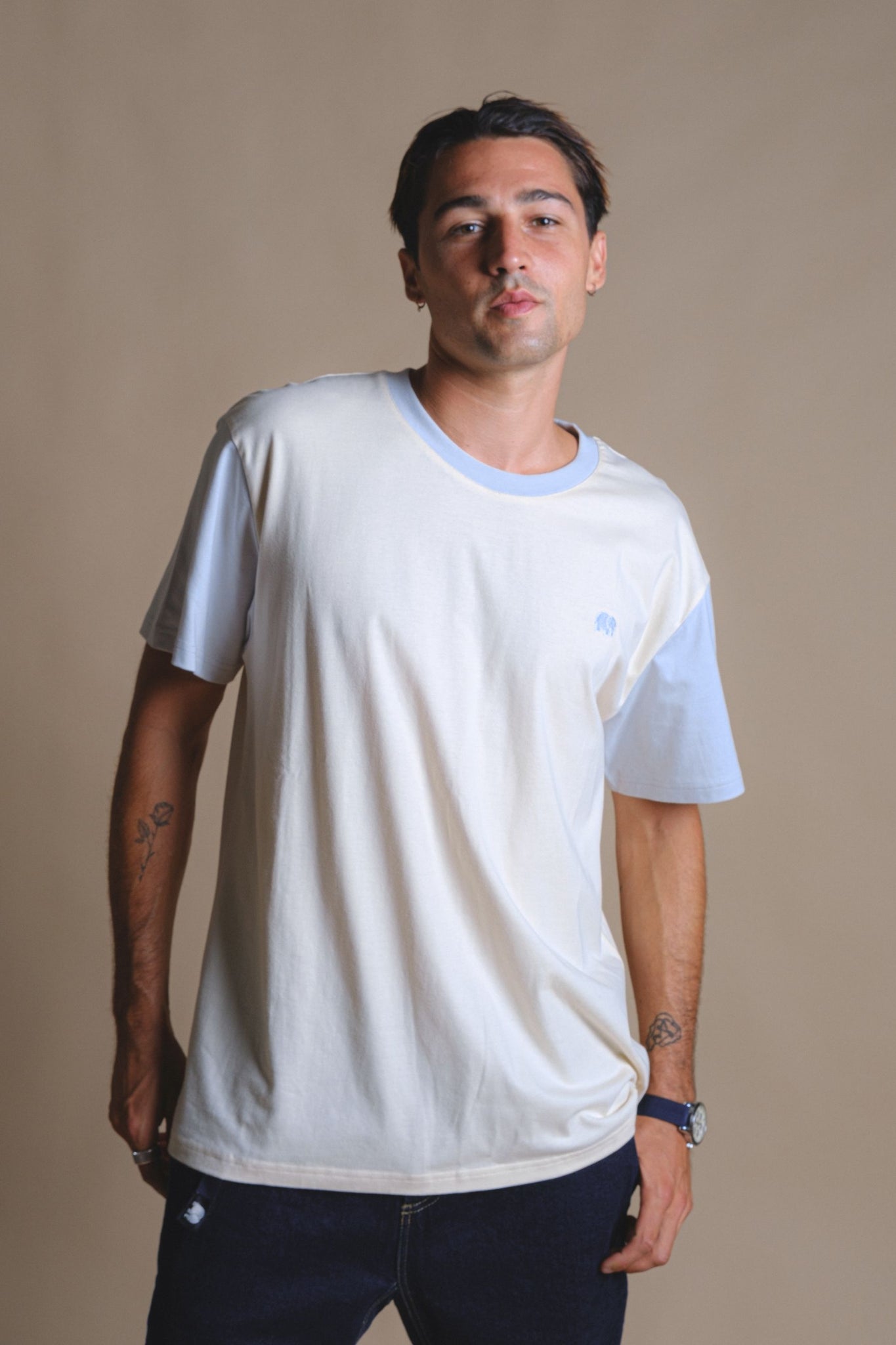 Color Block T-Shirt Pale Glow/Steel Haze