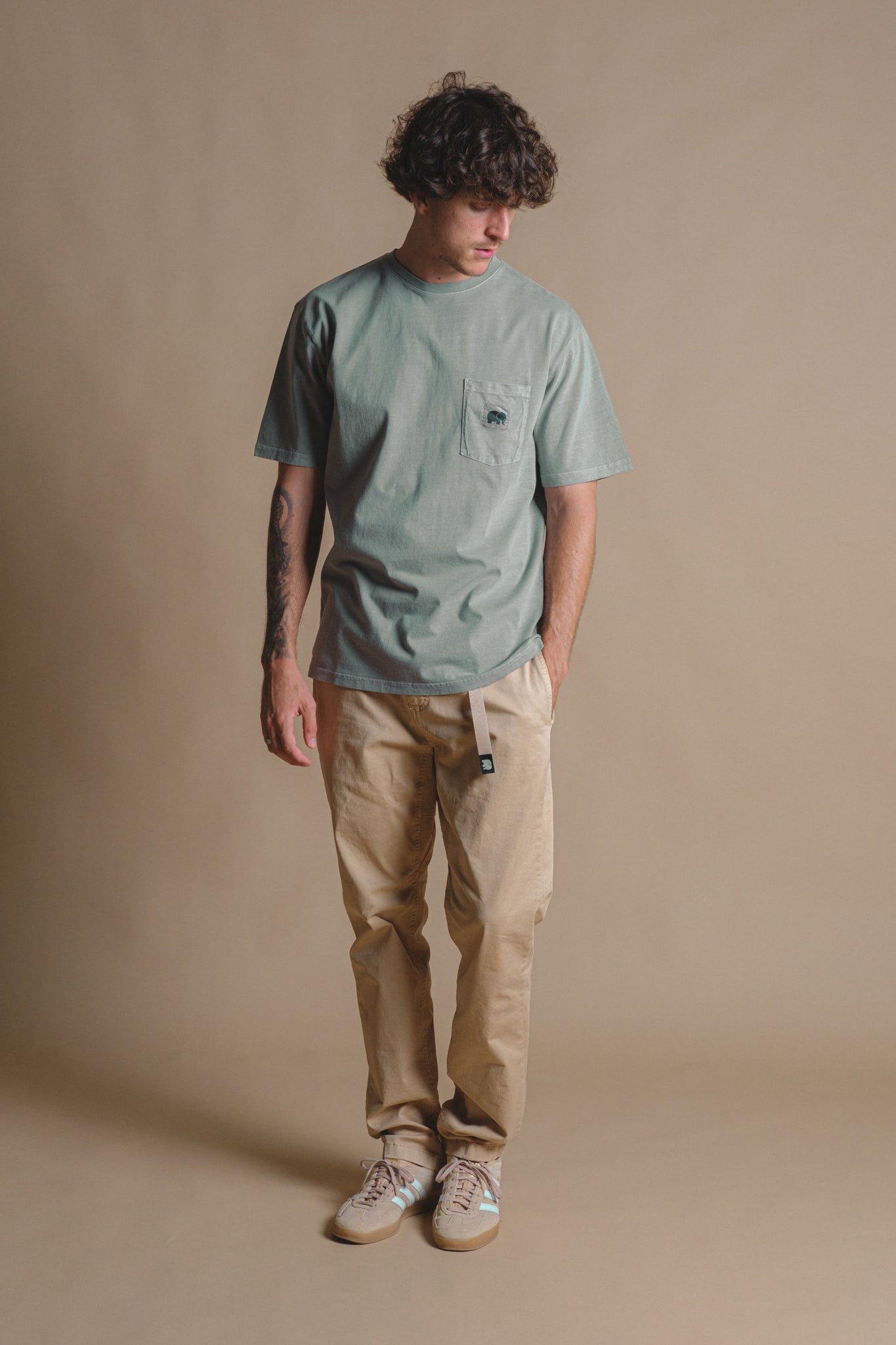 Garza Pigment T-Shirt Silver Green