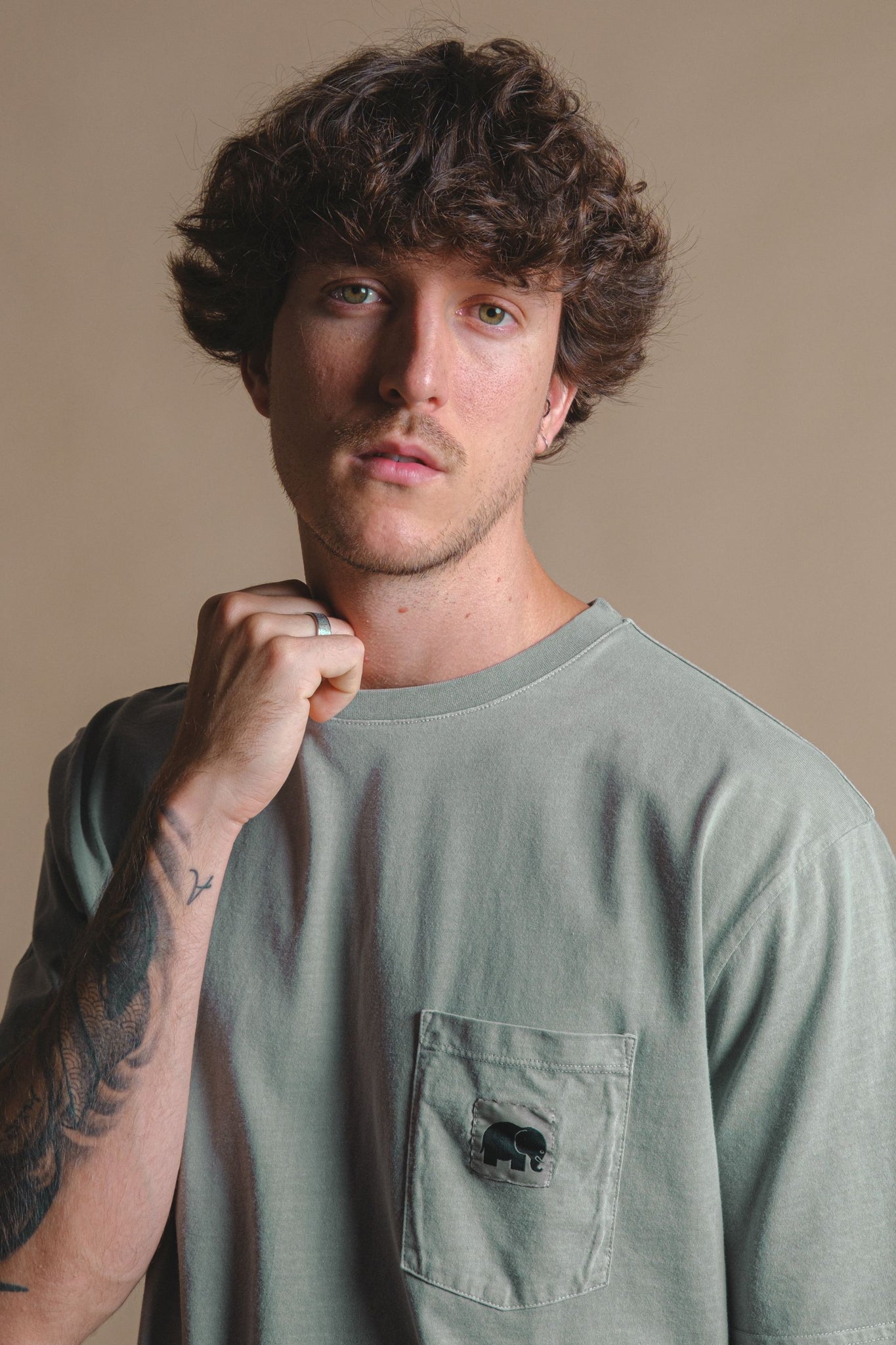 Garza Pigment T-Shirt Silver Green