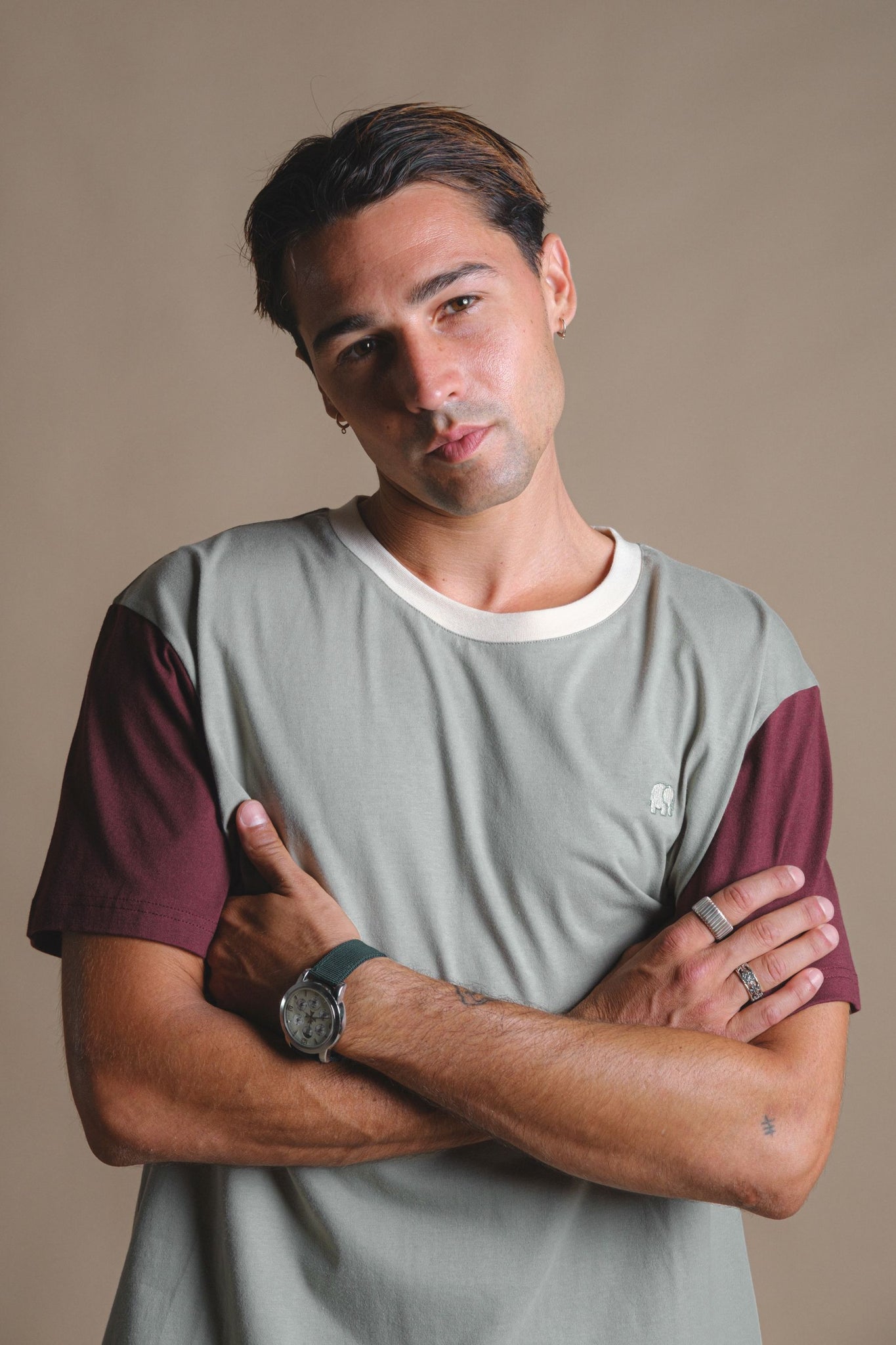 Color Block T-Shirt Iron Veil