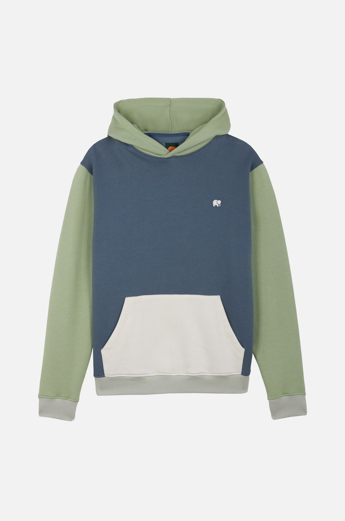 Silhouette de face du Color Block Hoodie en Deep Spruce | TP_IMAGE_TYPE=SILHOUETTE_FRONT