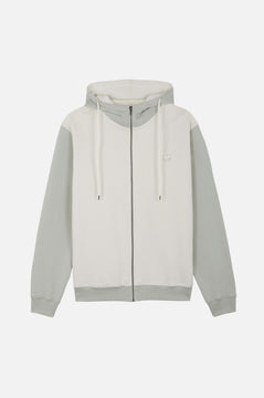 Color Block Zip Hoodie Sea Glass