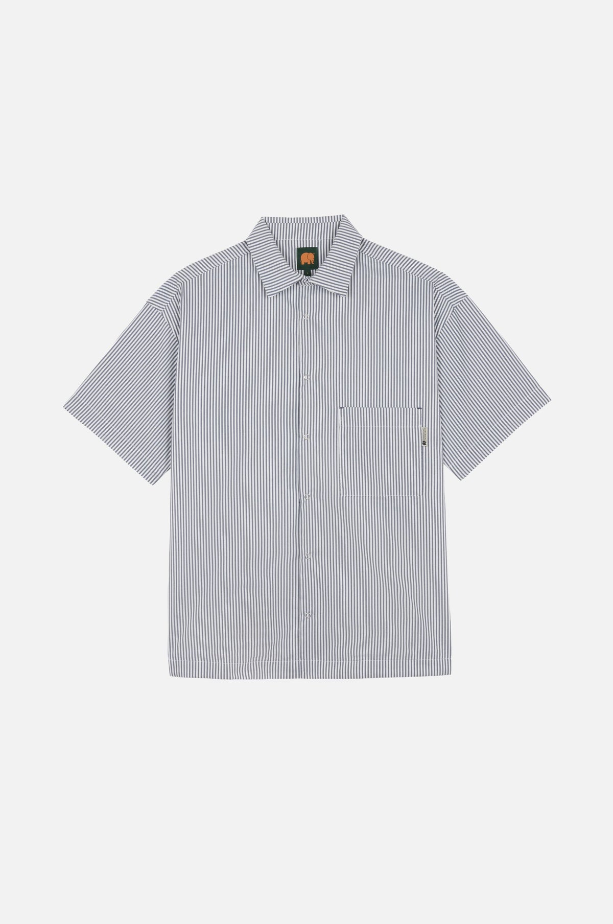 Silhouette avant de Mechanic Box Seaqual®Yarn S/S Shirt Indigo Stripes | TP_IMAGE_TYPE=SILHOUETTE_FRONT